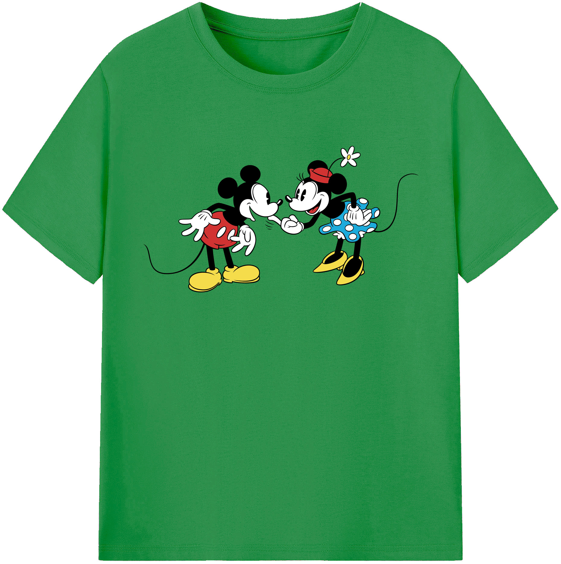 （画像用） ミッキーマウス Mickey Mouse レディースカジュアルプリントTシャツ（綿100％）