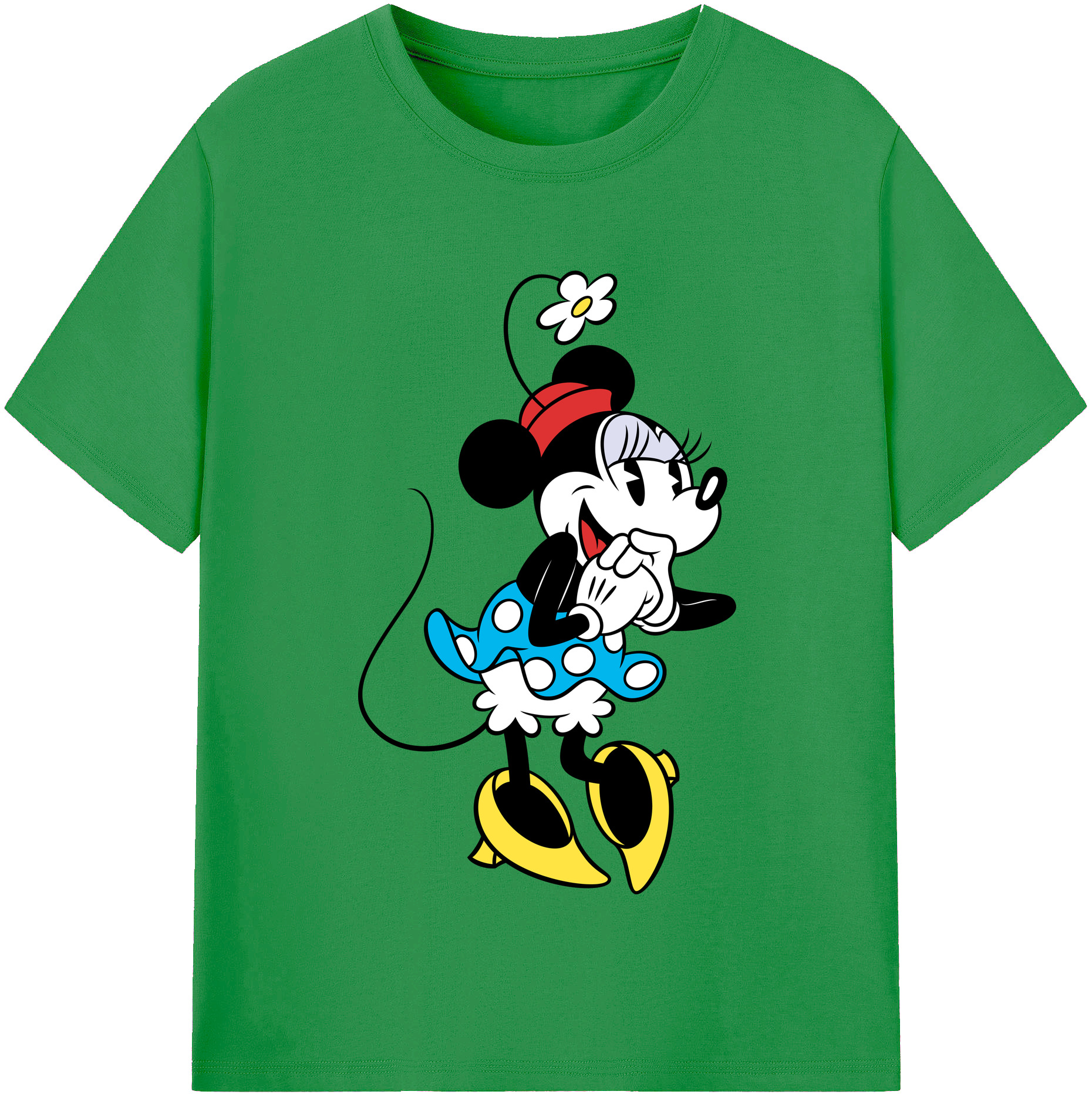 （画像用） ミッキーマウス Mickey Mouse レディースカジュアルプリントTシャツ（綿100％）