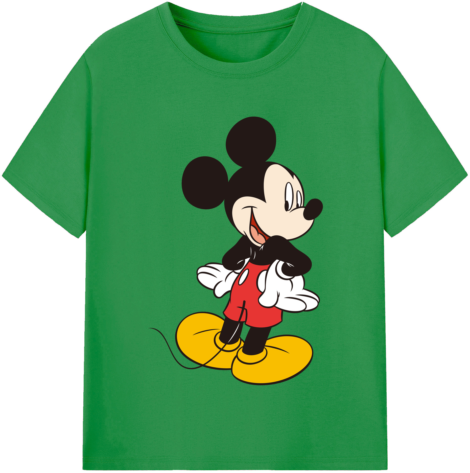 （画像用） ミッキーマウス Mickey Mouse レディースカジュアルプリントTシャツ（綿100％）
