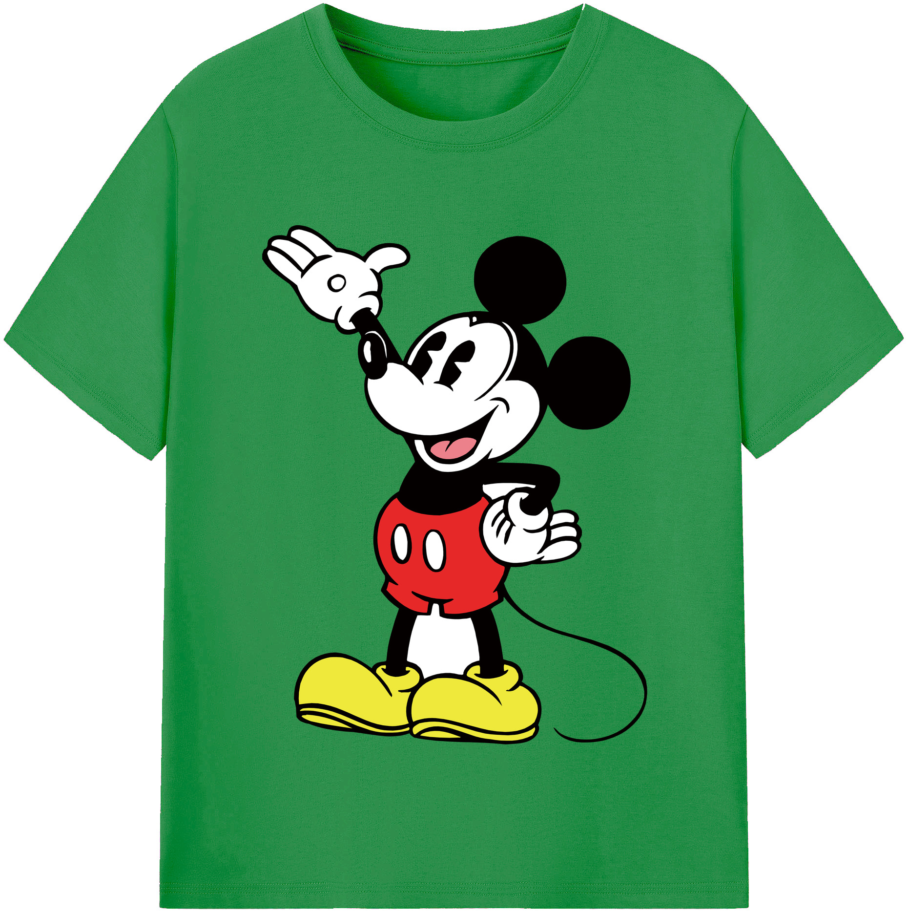 （画像用） ミッキーマウス Mickey Mouse レディースカジュアルプリントTシャツ（綿100％）