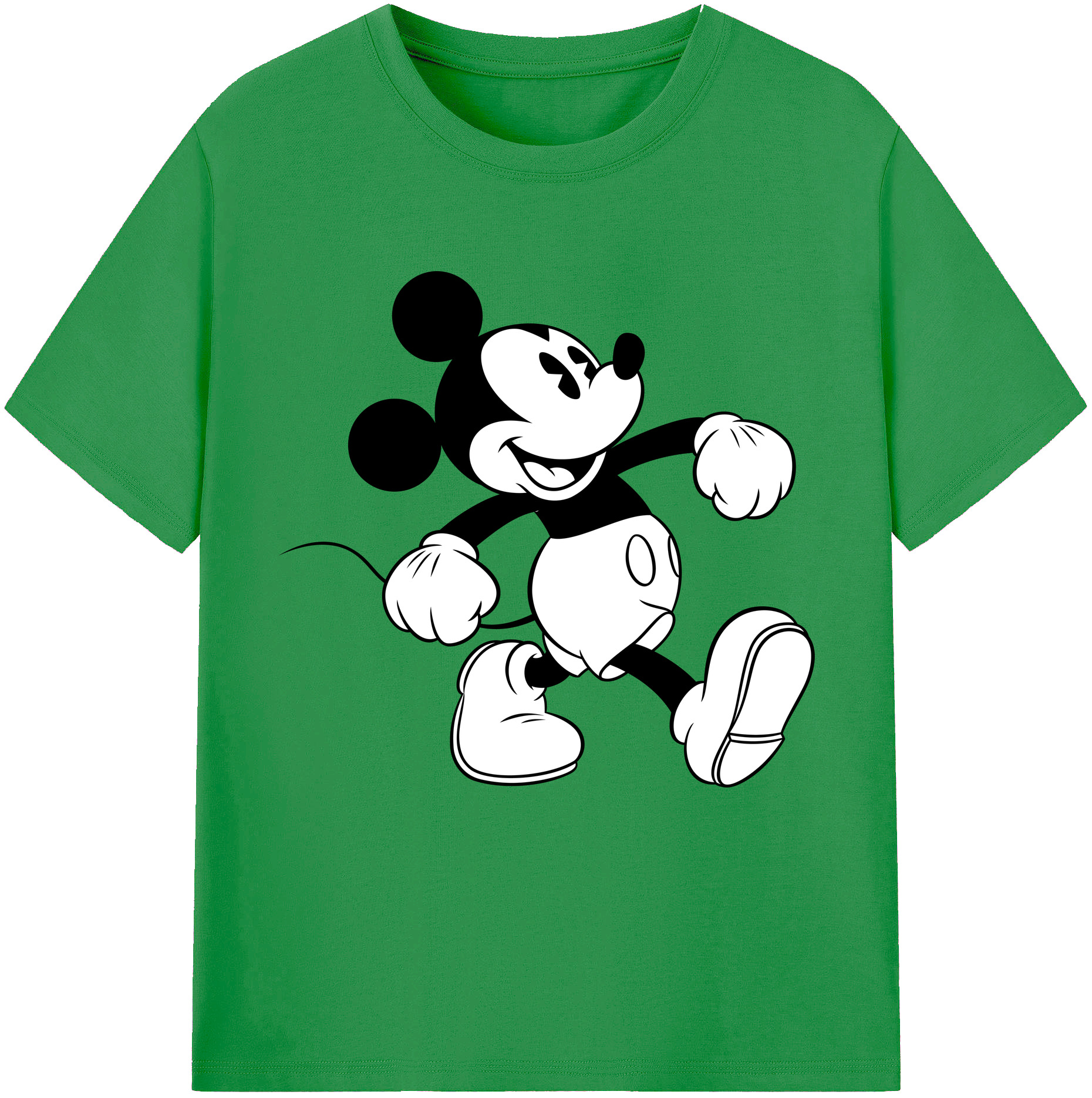 （画像用） ミッキーマウス Mickey Mouse レディースカジュアルプリントTシャツ（綿100％）