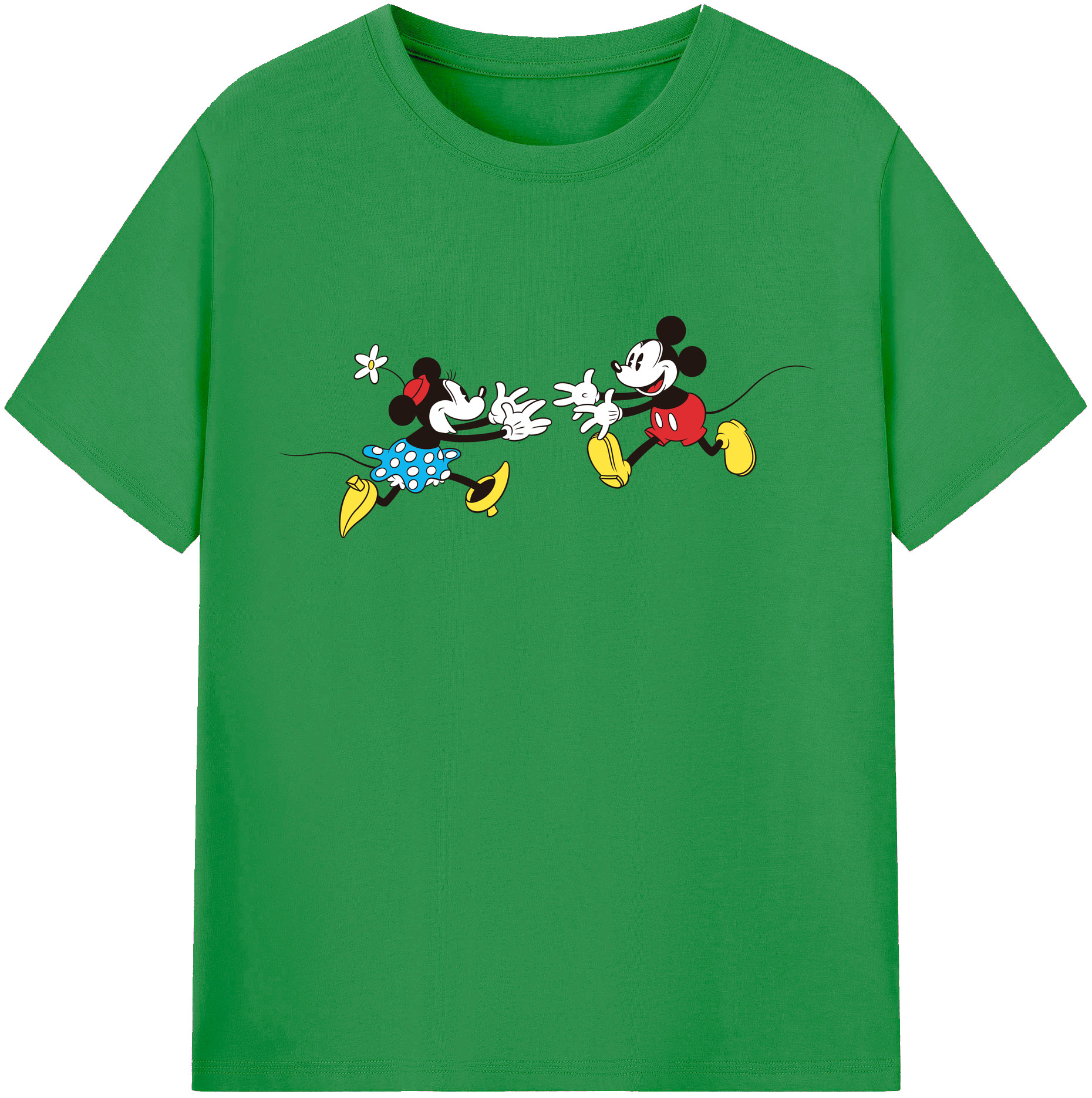 （画像用） ミッキーマウス Mickey Mouse レディースカジュアルプリントTシャツ（綿100％）