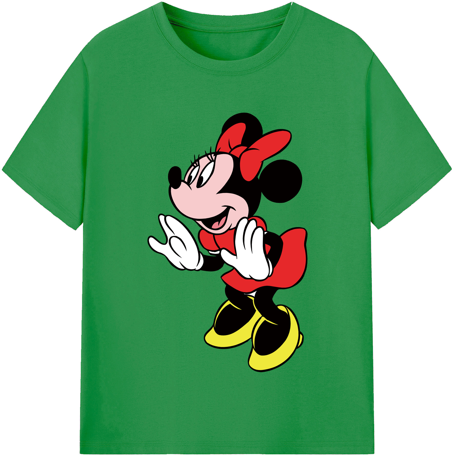 （画像用） ミッキーマウス Mickey Mouse レディースカジュアルプリントTシャツ（綿100％）