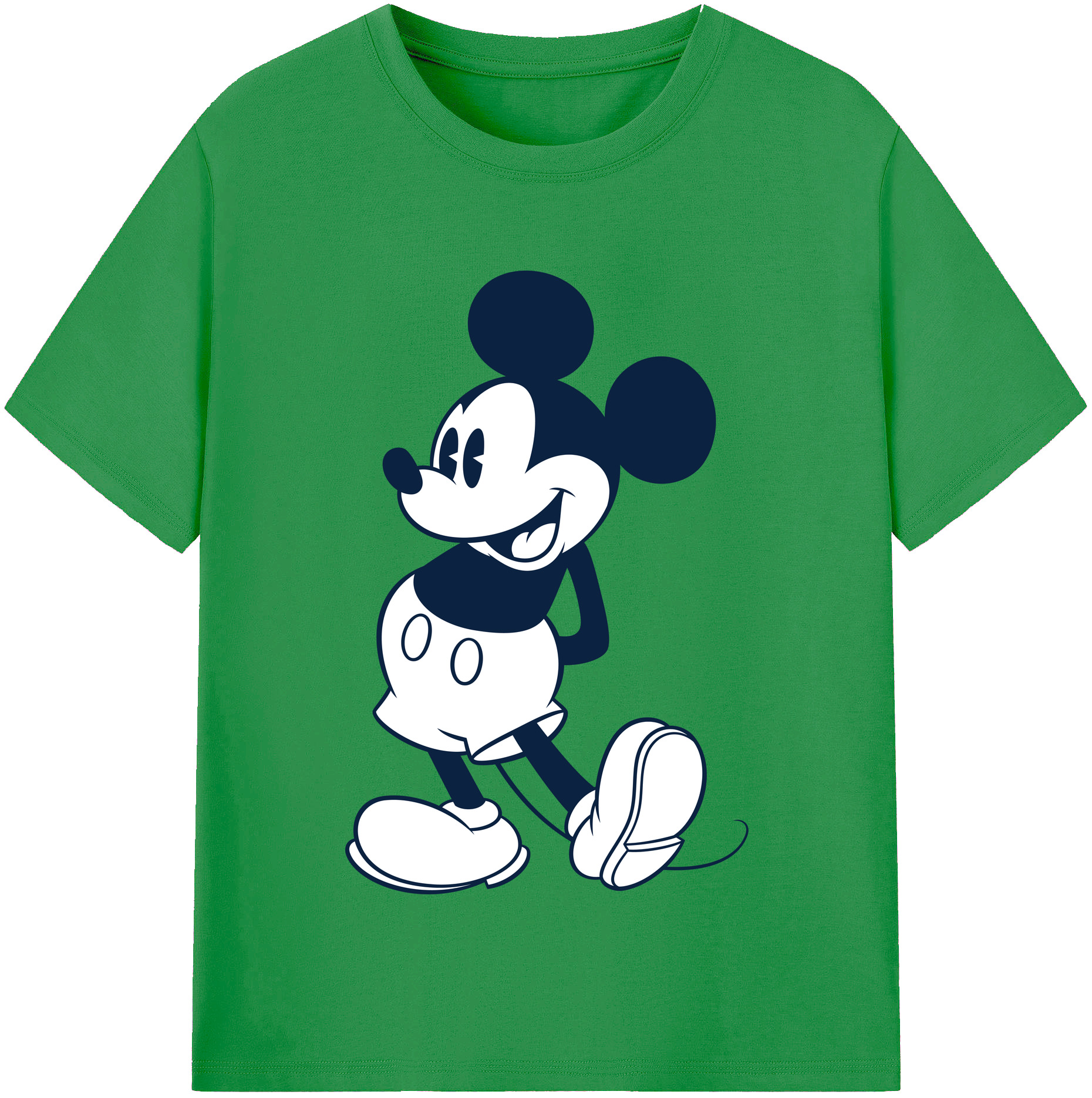 （画像用） ミッキーマウス Mickey Mouse レディースカジュアルプリントTシャツ（綿100％）