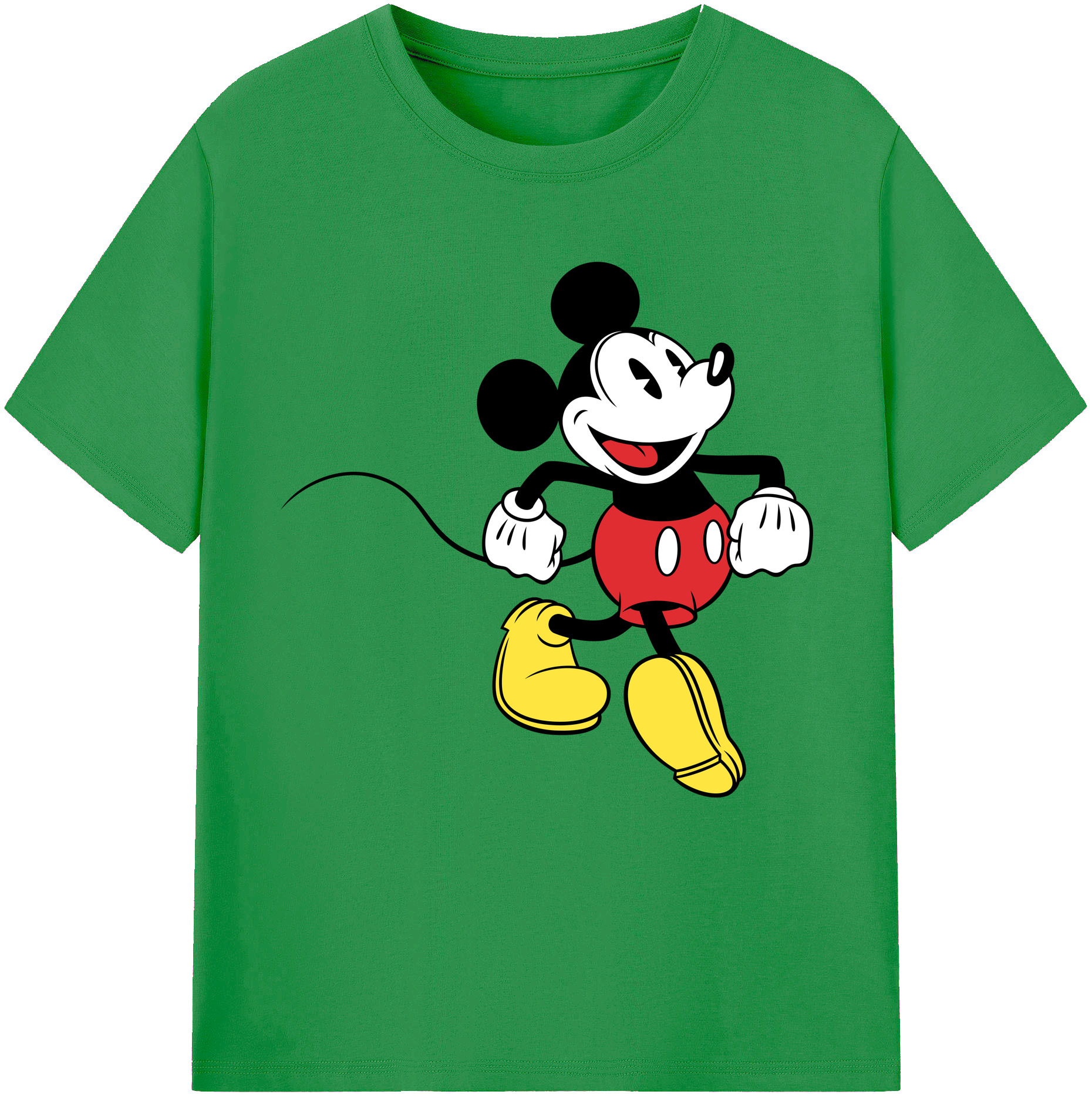 （画像用） ミッキーマウス Mickey Mouse レディースカジュアルプリントTシャツ（綿100％）