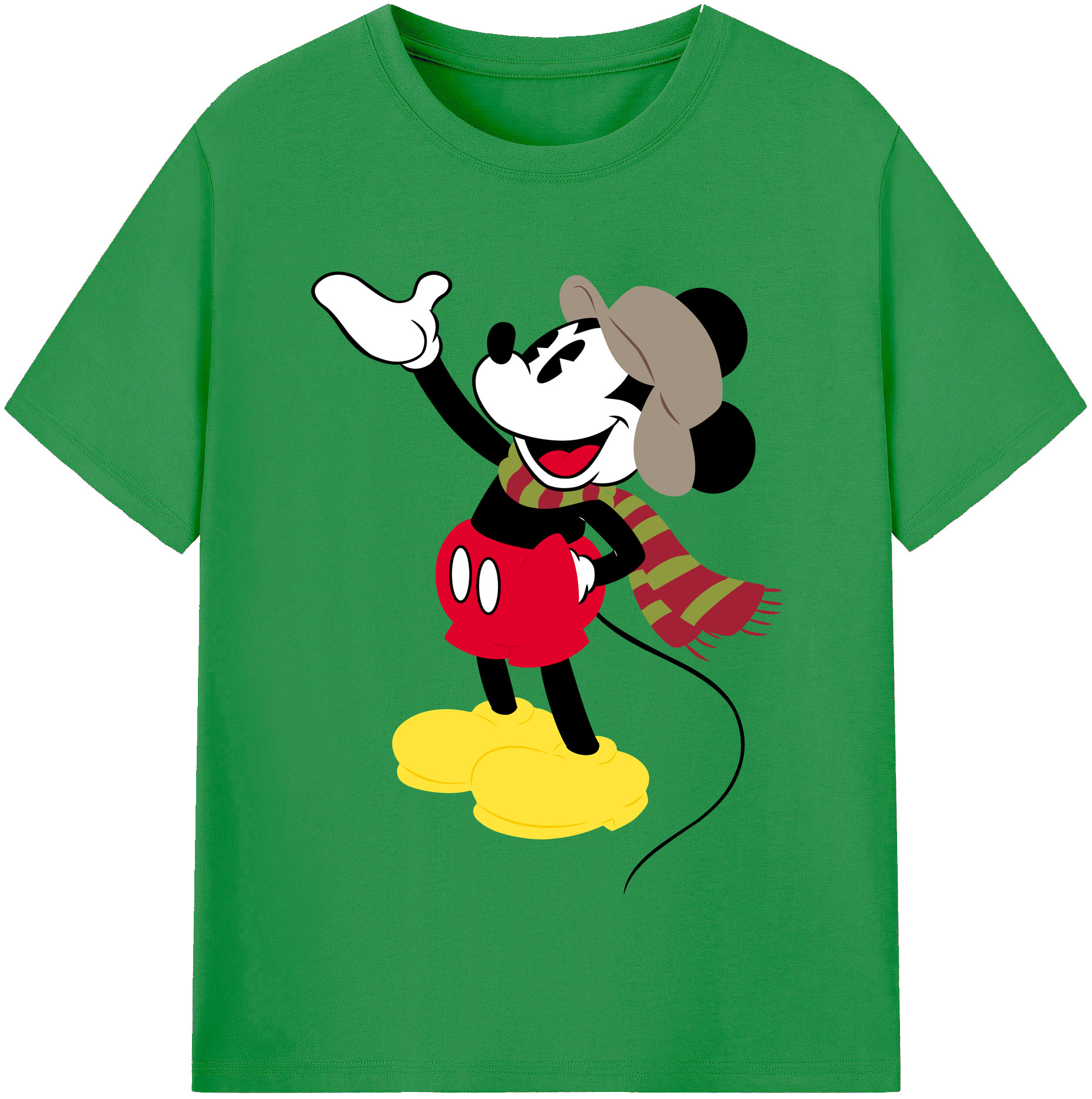 （画像用） ミッキーマウス Mickey Mouse レディースカジュアルプリントTシャツ（綿100％）