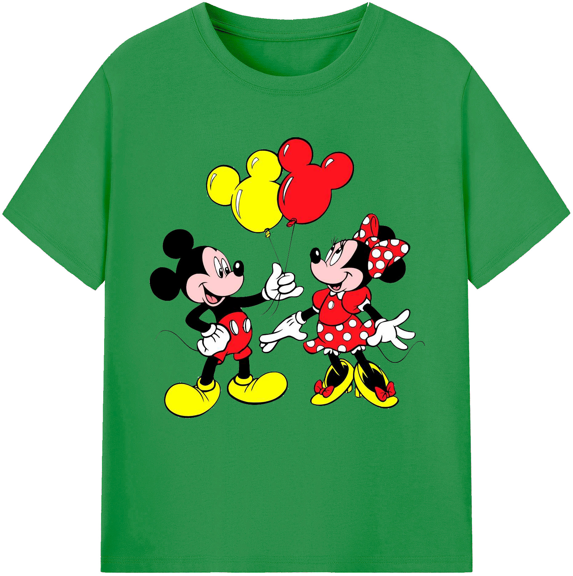 （画像用） ミッキーマウス Mickey Mouse レディースカジュアルプリントTシャツ（綿100％）