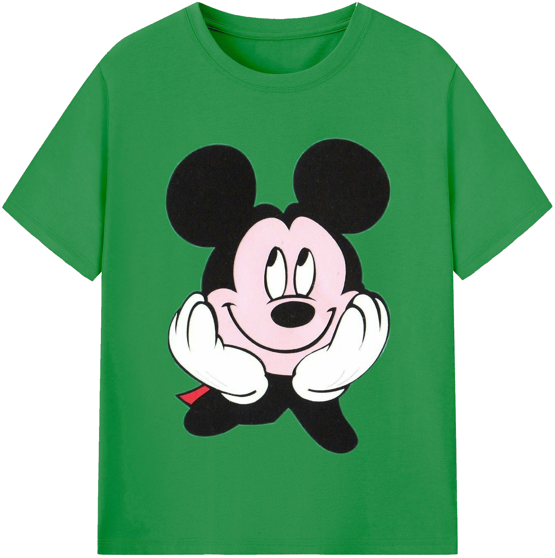 （画像用） ミッキーマウス Mickey Mouse レディースカジュアルプリントTシャツ（綿100％）