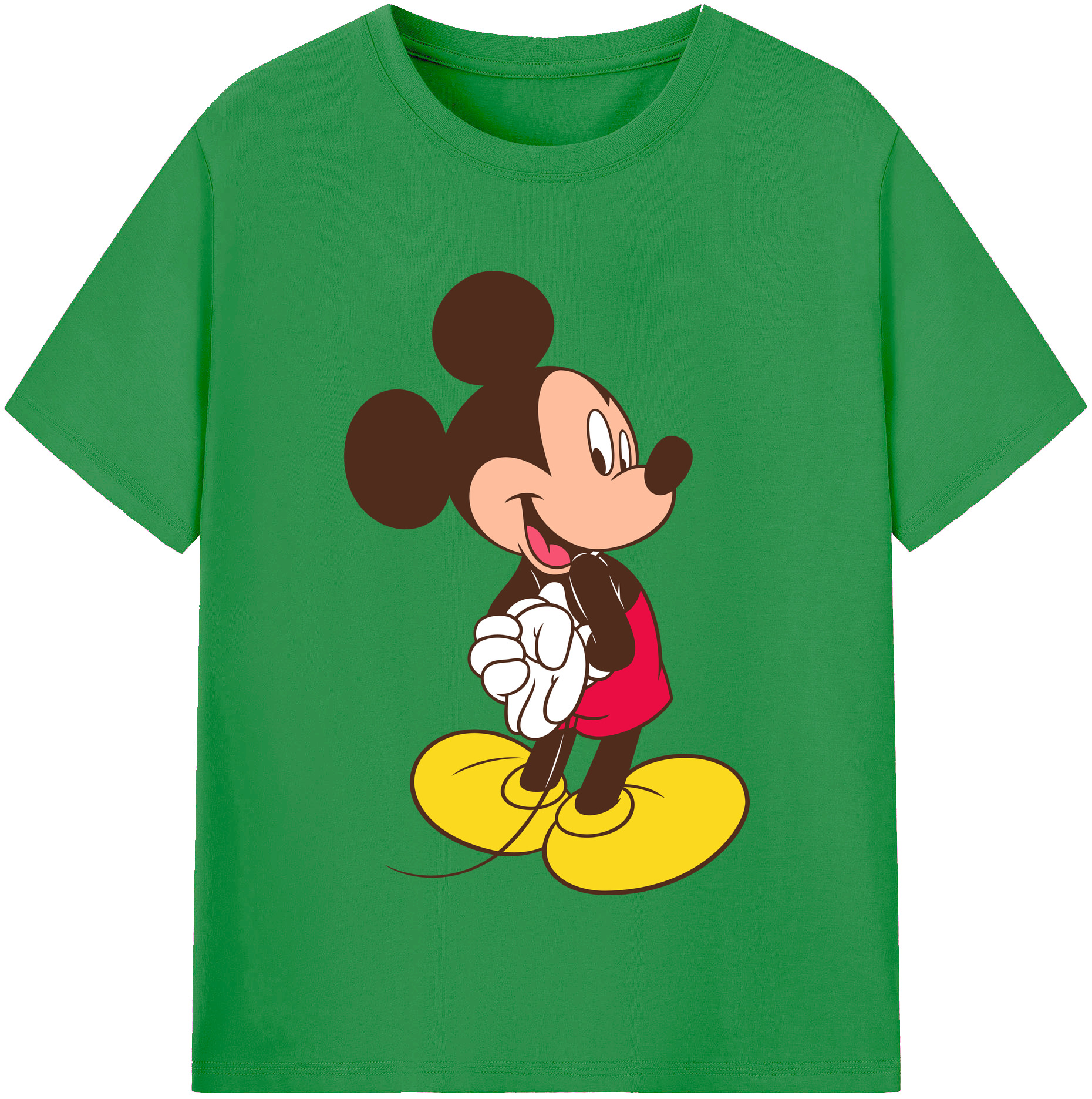 （画像用） ミッキーマウス Mickey Mouse レディースカジュアルプリントTシャツ（綿100％）