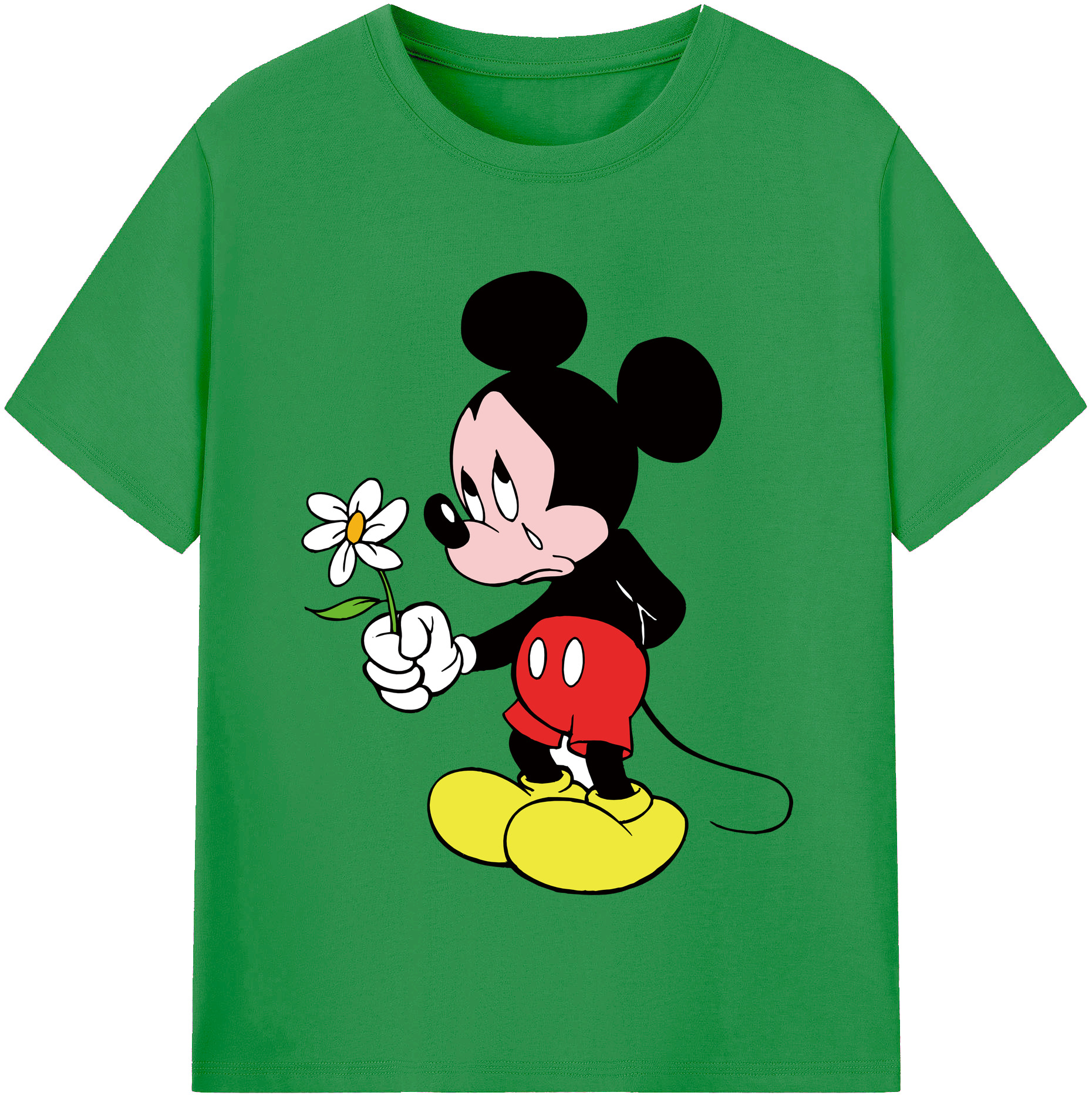 （画像用） ミッキーマウス Mickey Mouse レディースカジュアルプリントTシャツ（綿100％）
