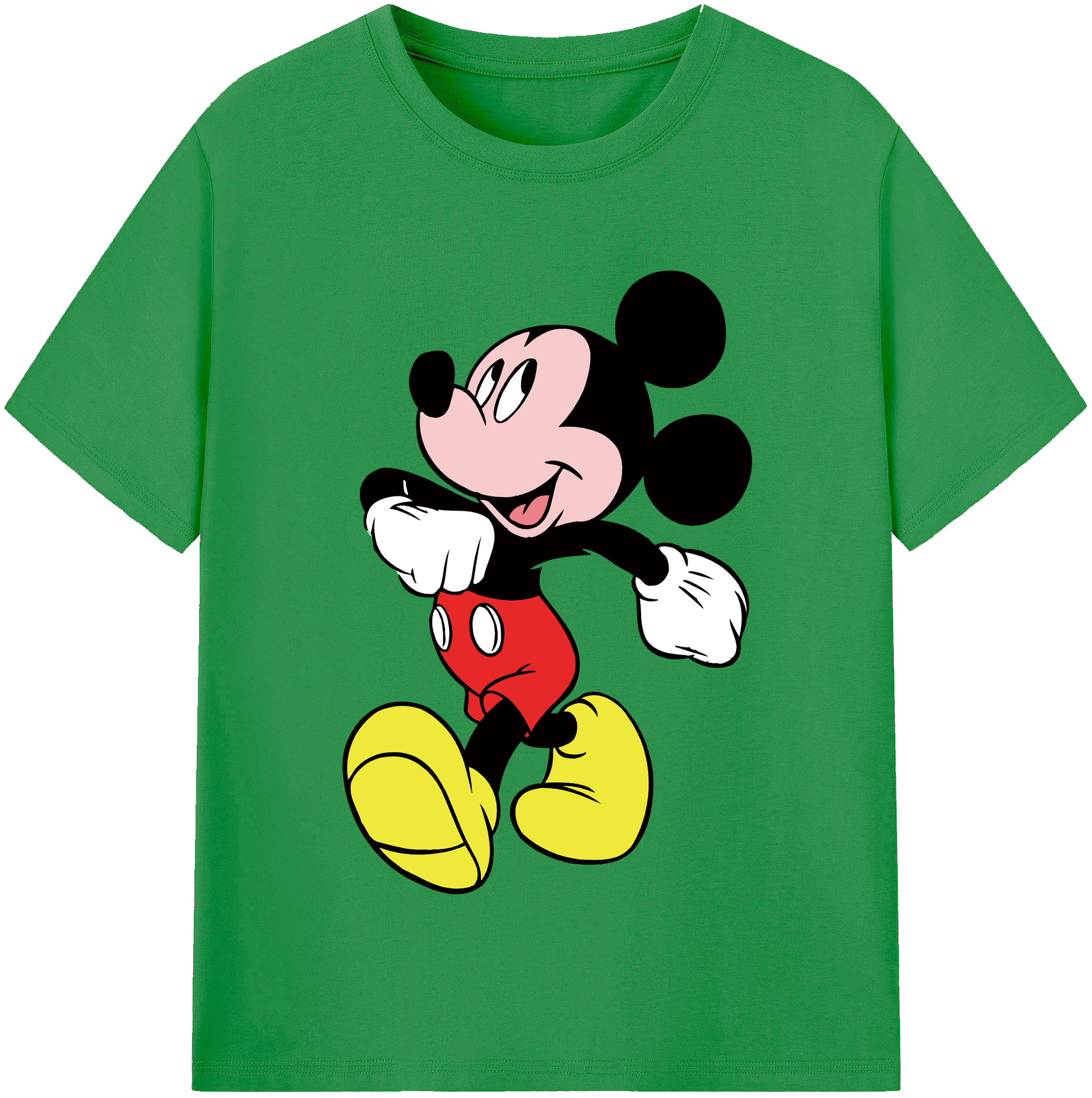 （画像用） ミッキーマウス Mickey Mouse レディースカジュアルプリントTシャツ（綿100％）