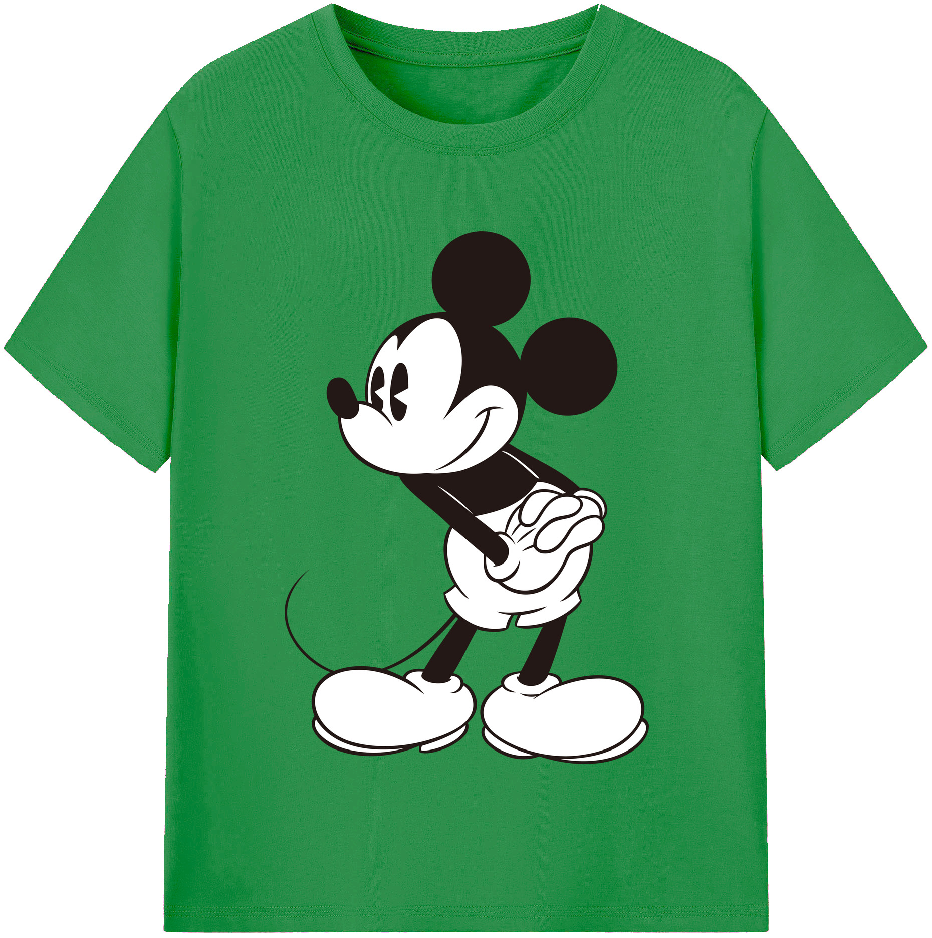 （画像用） ミッキーマウス Mickey Mouse レディースカジュアルプリントTシャツ（綿100％）
