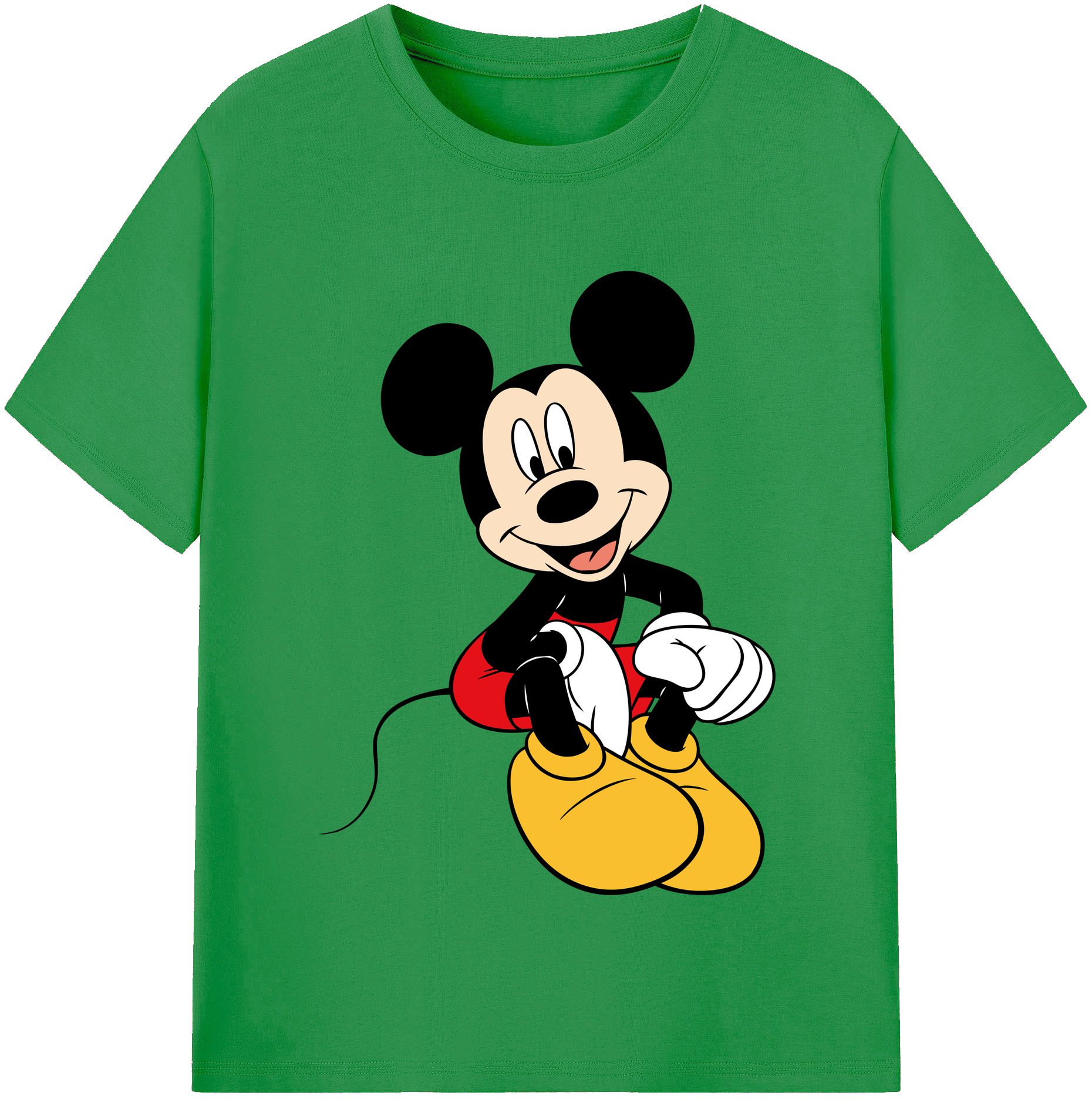 （画像用） ミッキーマウス Mickey Mouse レディースカジュアルプリントTシャツ（綿100％）