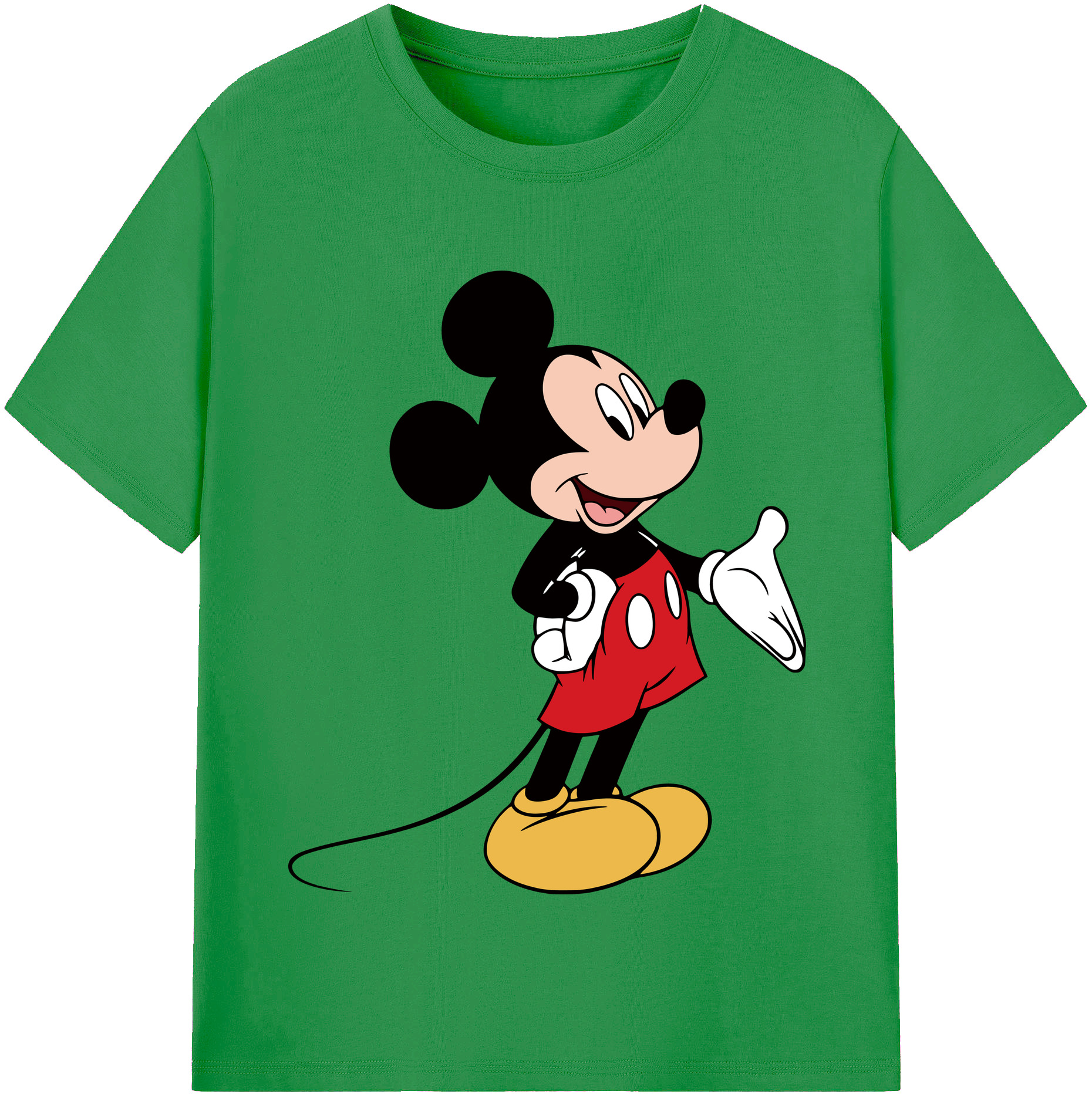 （画像用） ミッキーマウス Mickey Mouse レディースカジュアルプリントTシャツ（綿100％）