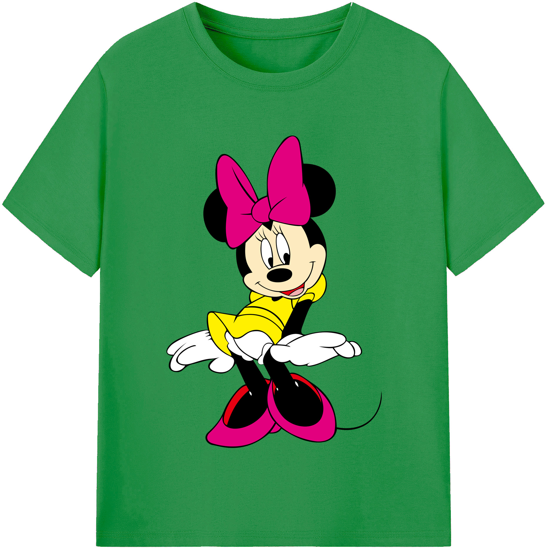 （画像用） ミッキーマウス Mickey Mouse レディースカジュアルプリントTシャツ（綿100％）