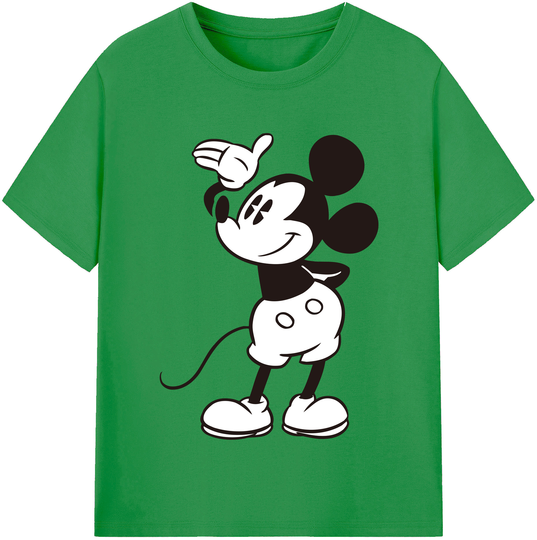 （画像用） ミッキーマウス Mickey Mouse レディースカジュアルプリントTシャツ（綿100％）