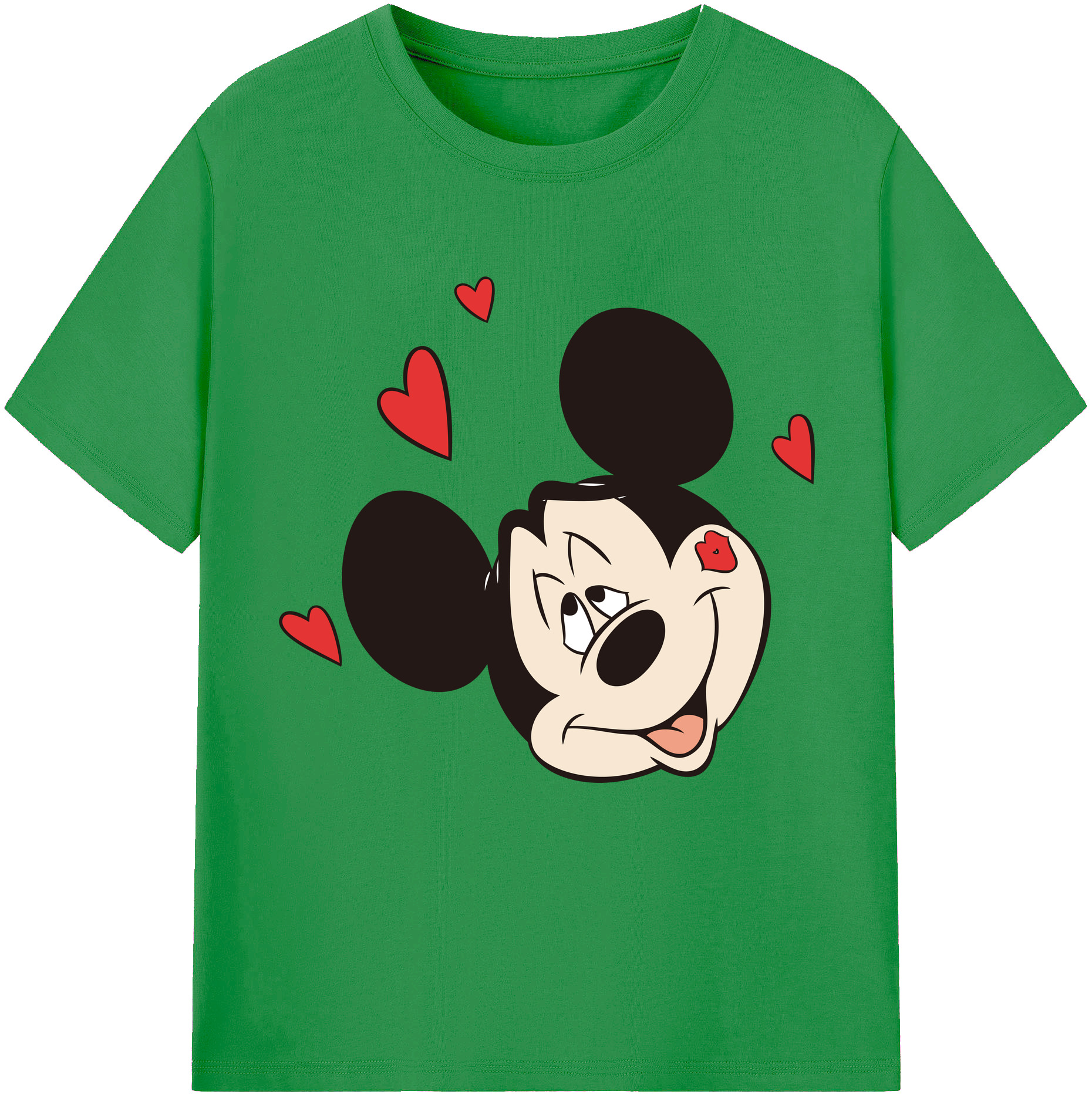 （画像用） ミッキーマウス Mickey Mouse レディースカジュアルプリントTシャツ（綿100％）