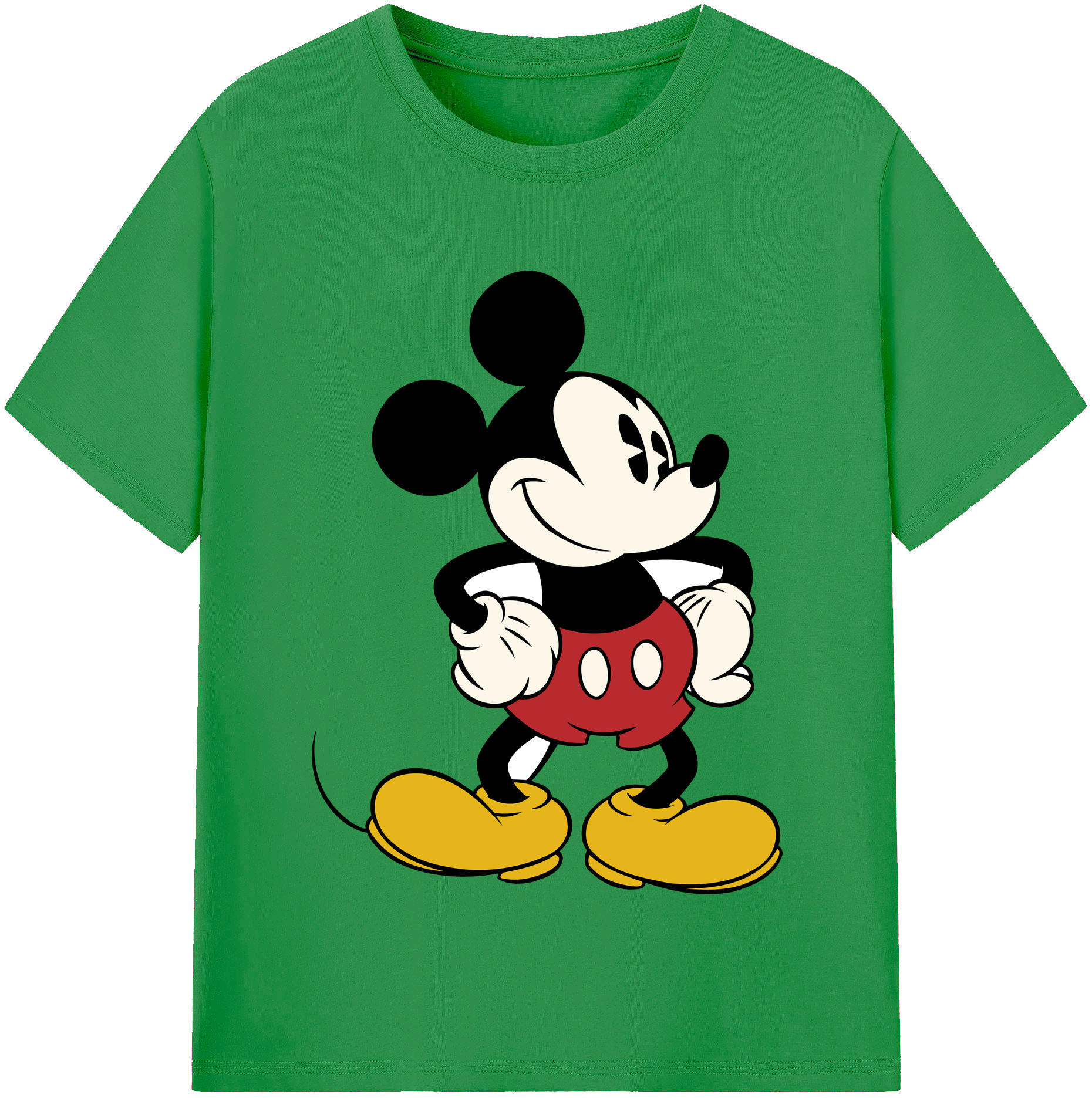 （画像用） ミッキーマウス Mickey Mouse レディースカジュアルプリントTシャツ（綿100％）