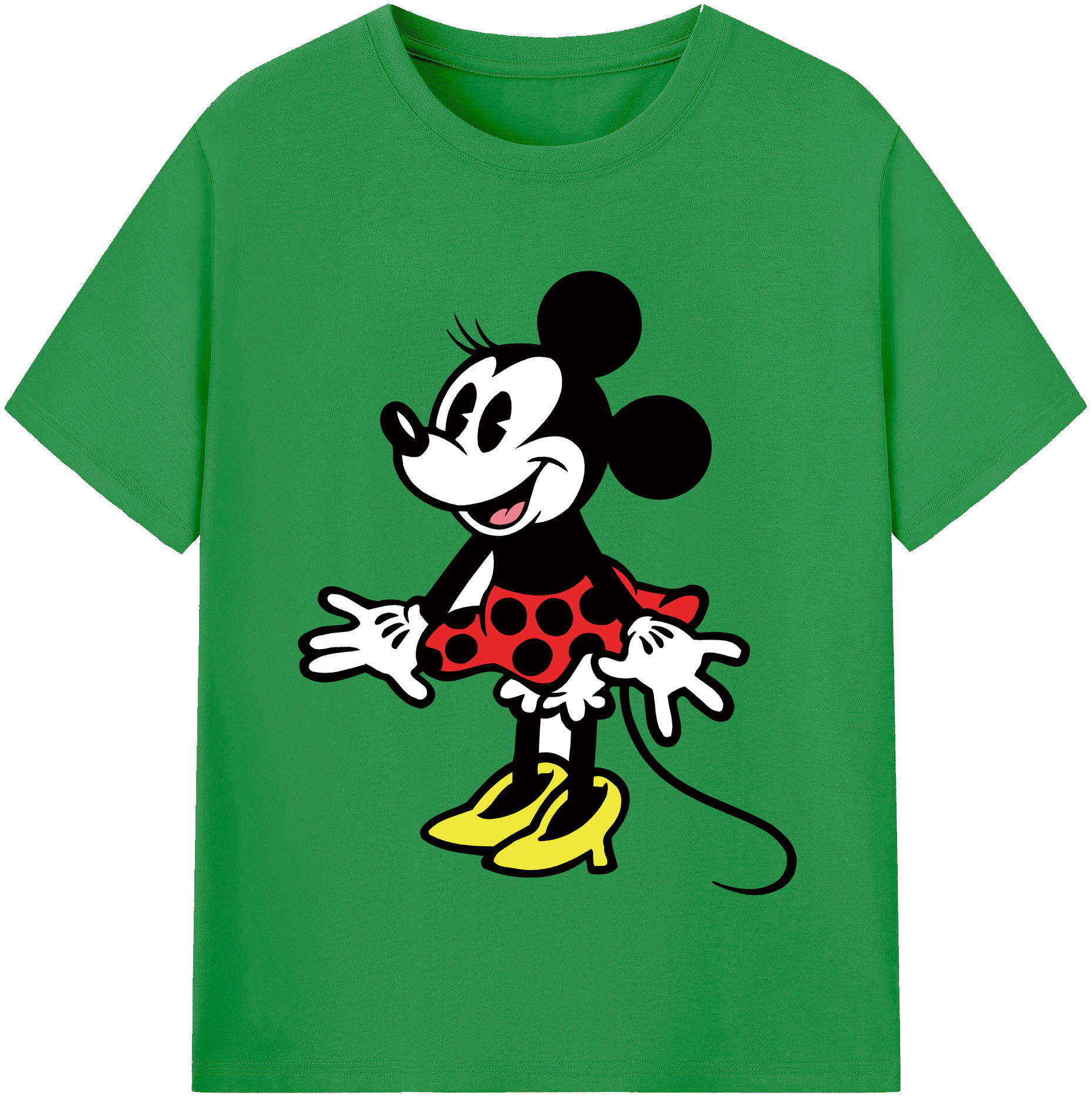 （画像用） ミッキーマウス Mickey Mouse レディースカジュアルプリントTシャツ（綿100％）