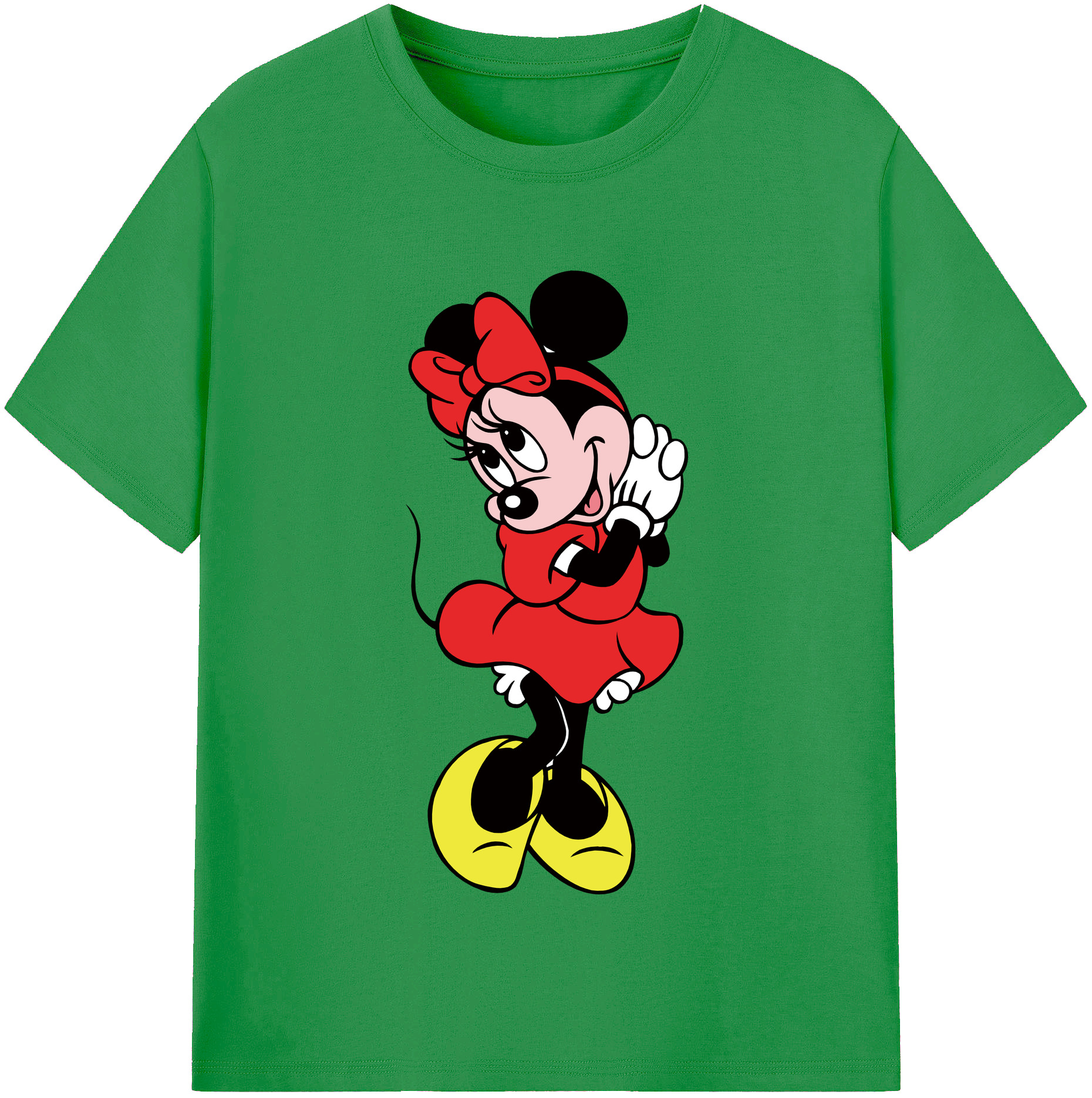 （画像用） ミッキーマウス Mickey Mouse レディースカジュアルプリントTシャツ（綿100％）