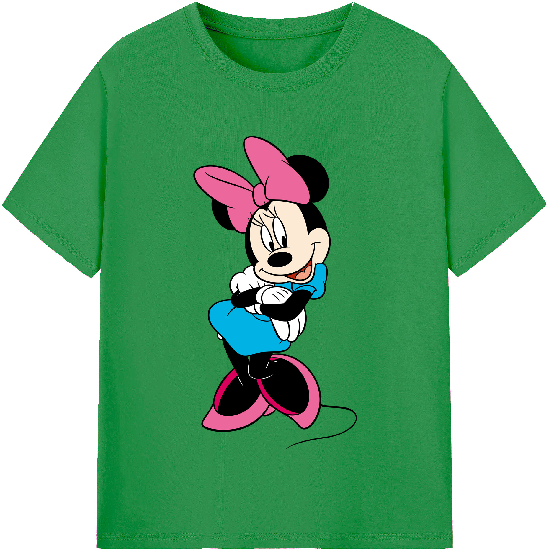 （画像用） ミッキーマウス Mickey Mouse レディースカジュアルプリントTシャツ（綿100％）