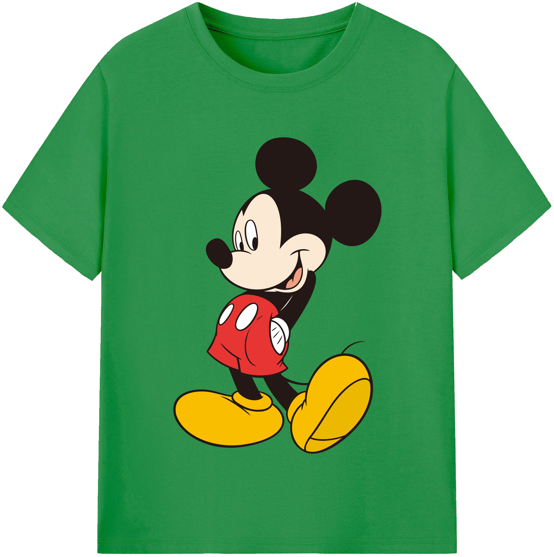 （画像用） ミッキーマウス Mickey Mouse レディースカジュアルプリントTシャツ（綿100％）