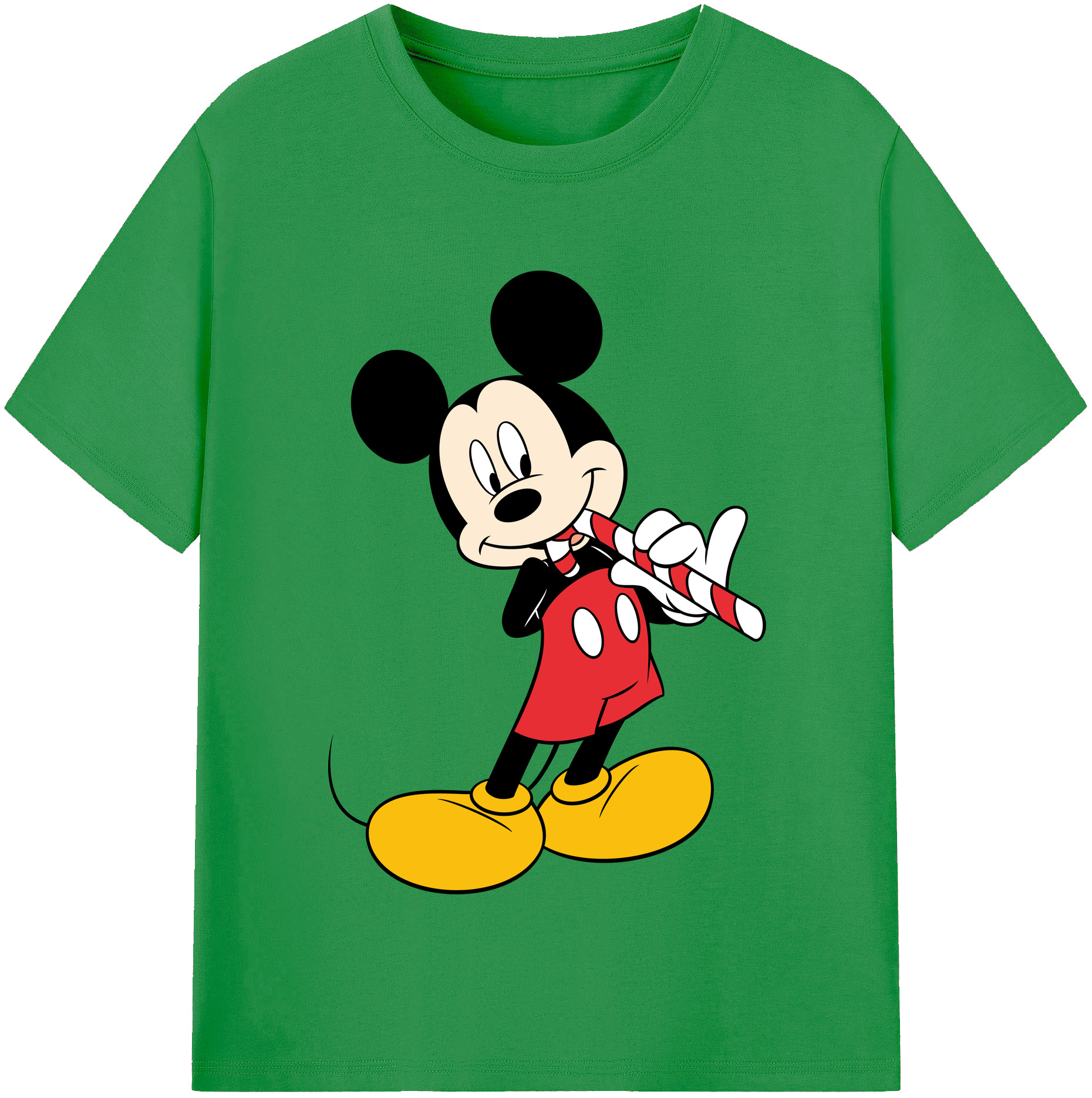 （画像用） ミッキーマウス Mickey Mouse レディースカジュアルプリントTシャツ（綿100％）