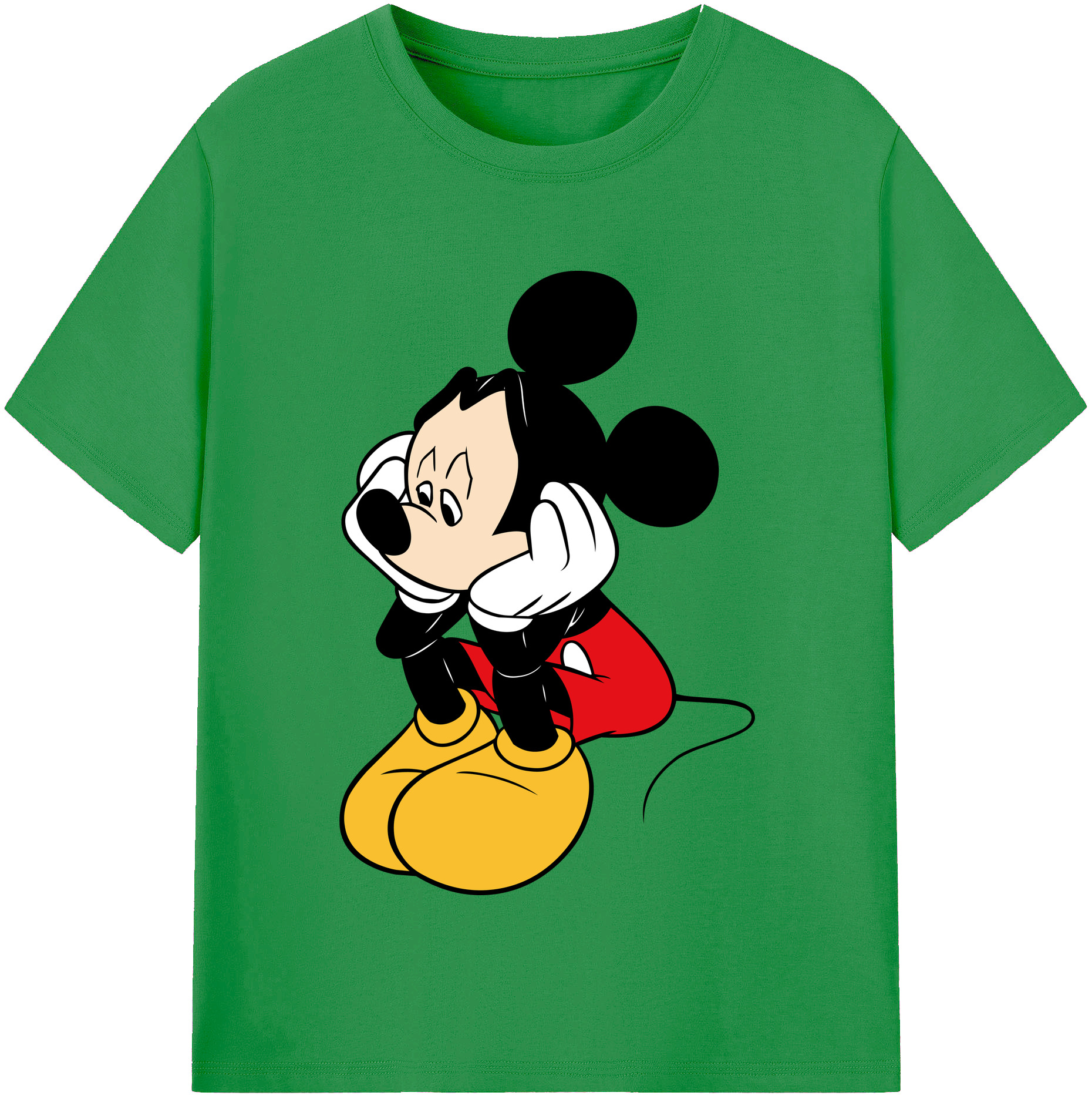 （画像用） ミッキーマウス Mickey Mouse レディースカジュアルプリントTシャツ（綿100％）