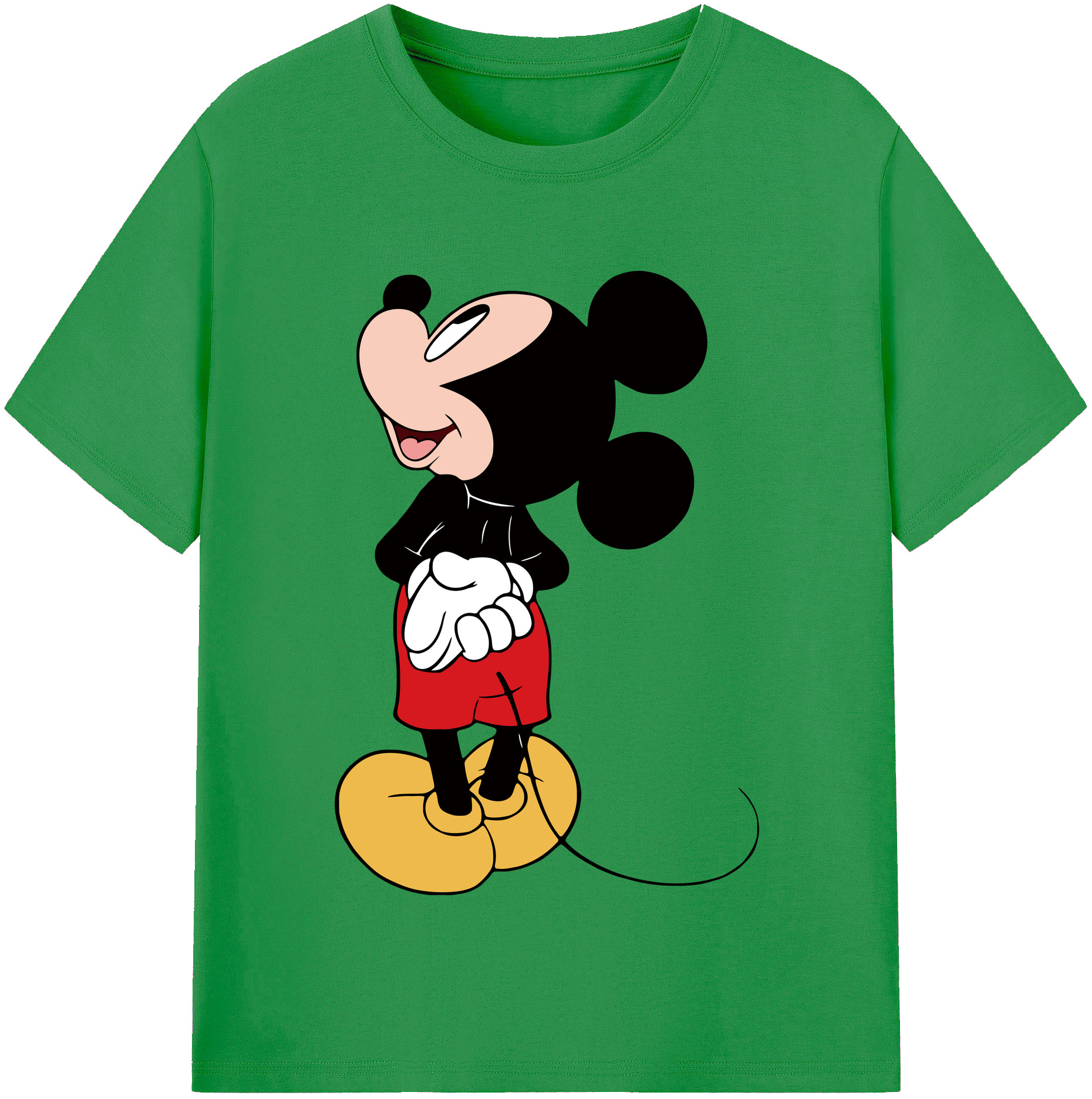 （画像用） ミッキーマウス Mickey Mouse レディースカジュアルプリントTシャツ（綿100％）