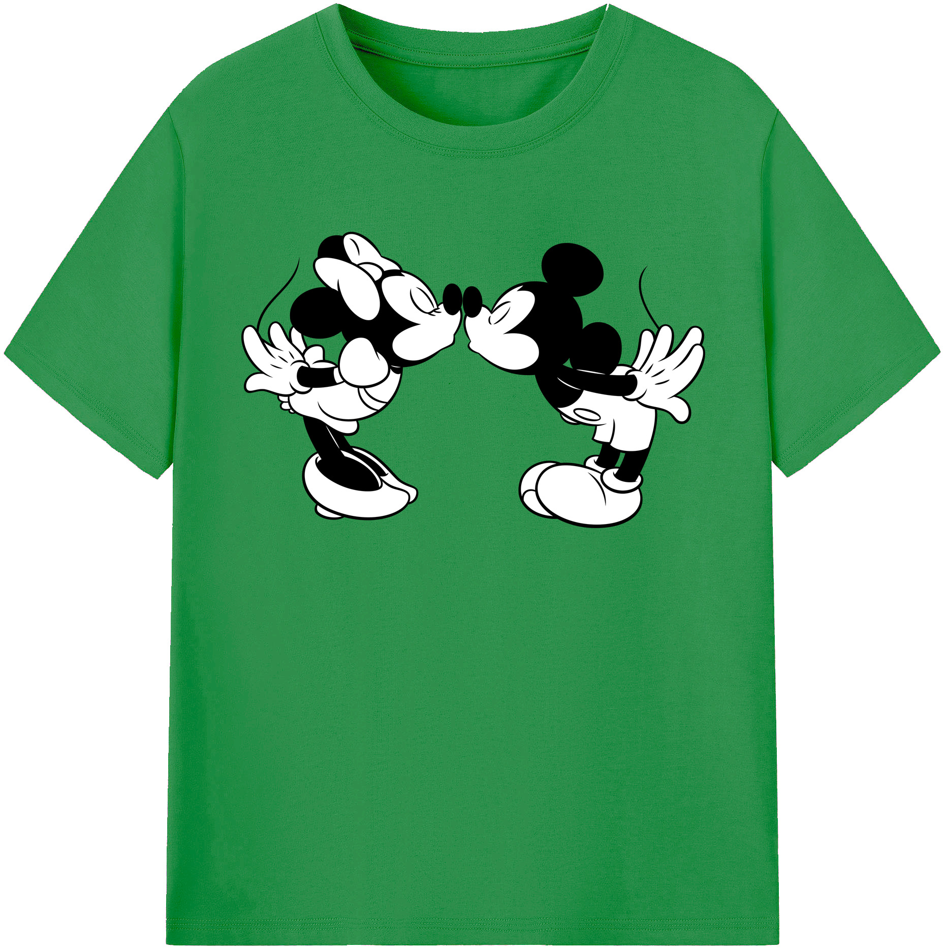 （画像用） ミッキーマウス Mickey Mouse レディースカジュアルプリントTシャツ（綿100％）