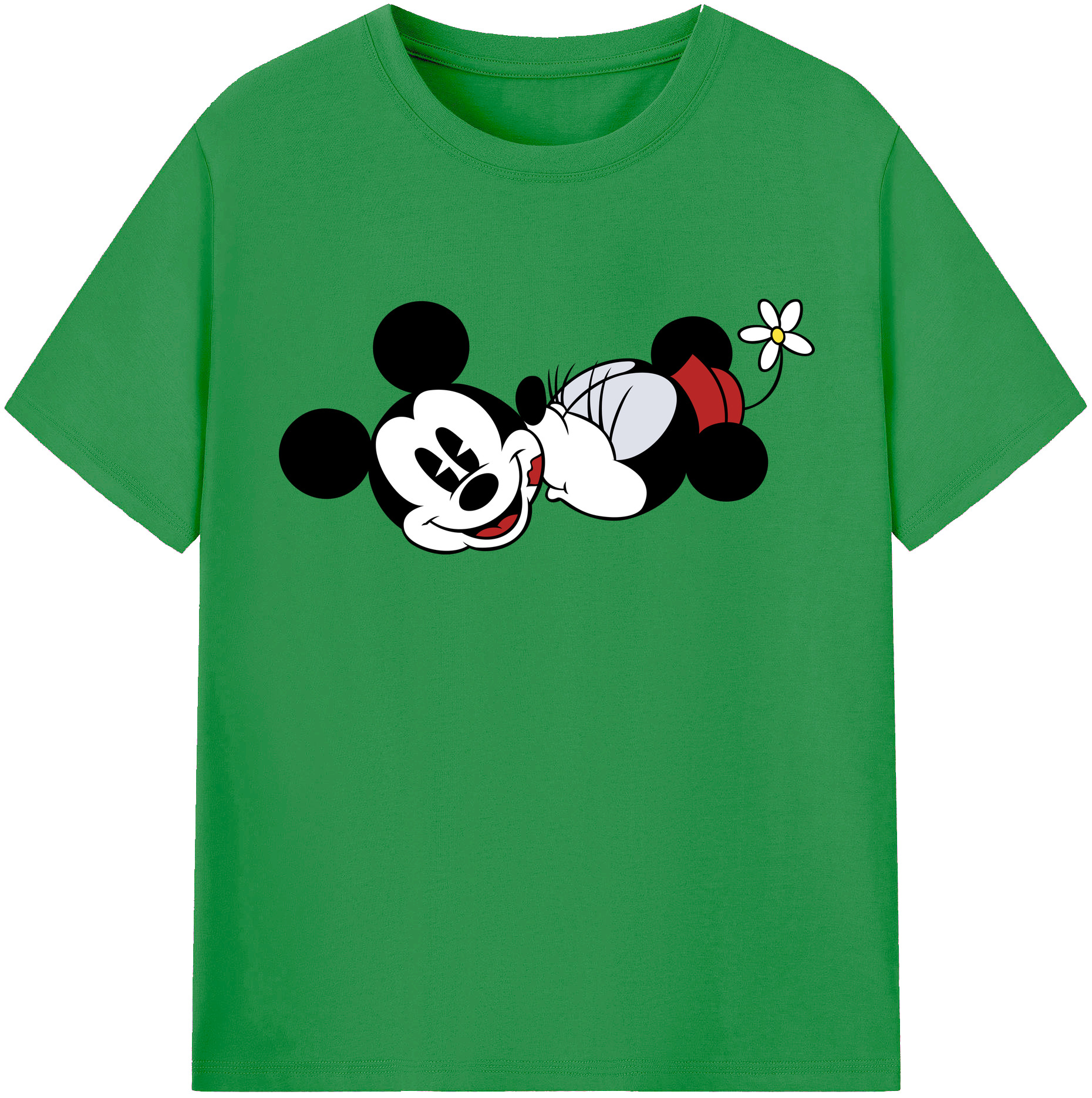 （画像用） ミッキーマウス Mickey Mouse レディースカジュアルプリントTシャツ（綿100％）