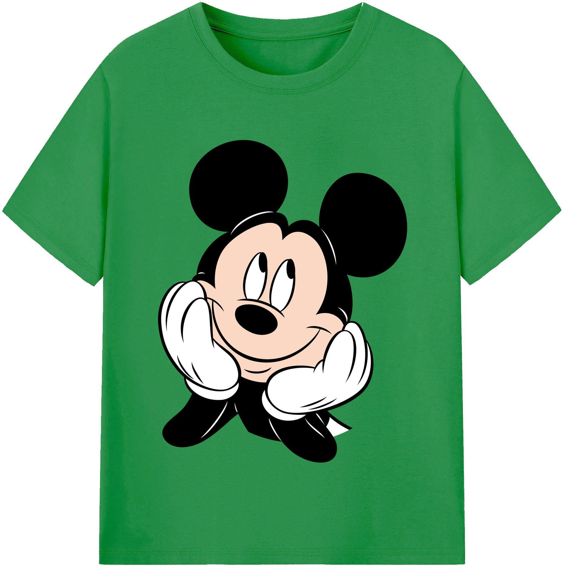 （画像用） ミッキーマウス Mickey Mouse レディースカジュアルプリントTシャツ（綿100％）