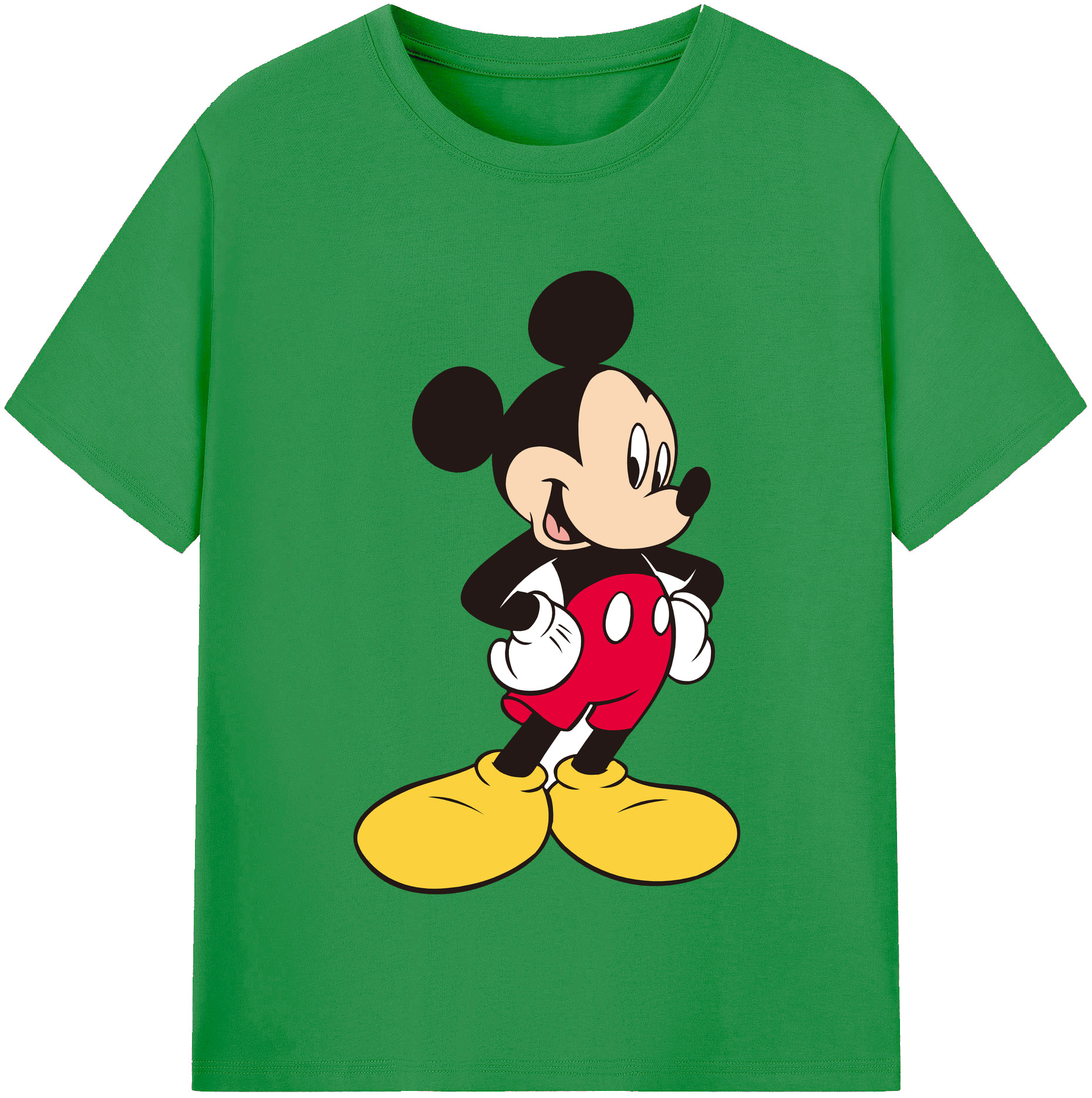 （画像用） ミッキーマウス Mickey Mouse レディースカジュアルプリントTシャツ（綿100％）