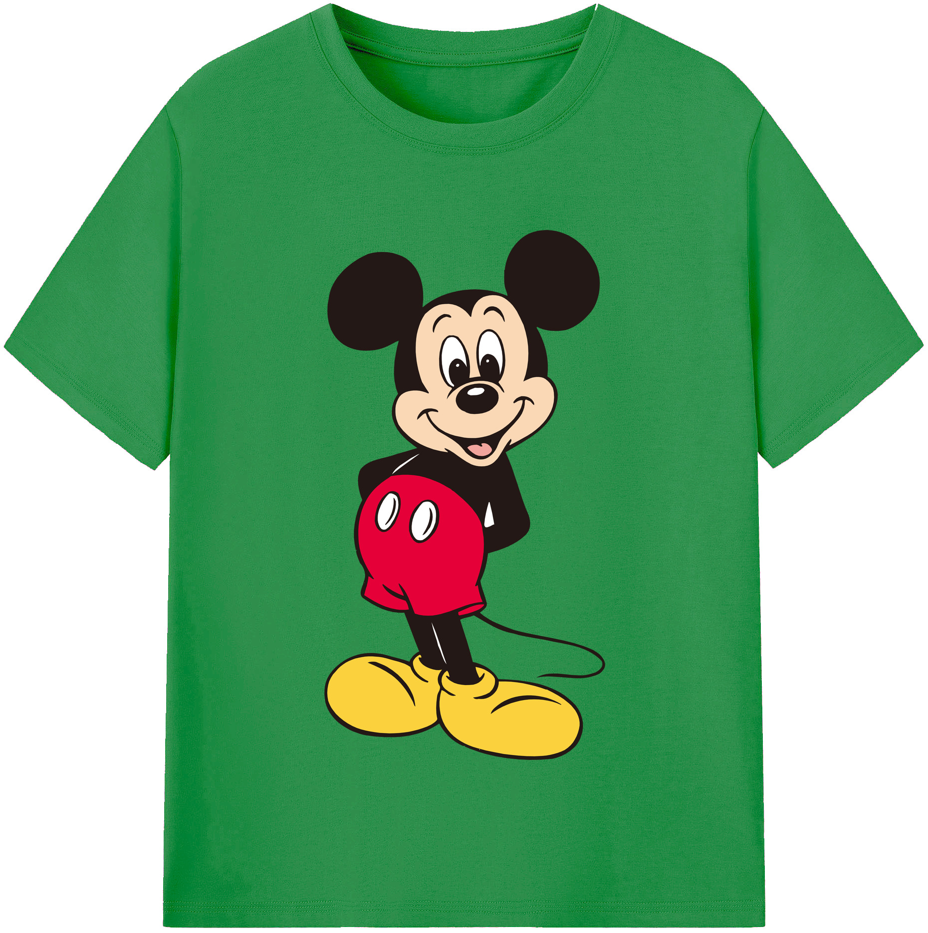 （画像用） ミッキーマウス Mickey Mouse レディースカジュアルプリントTシャツ（綿100％）