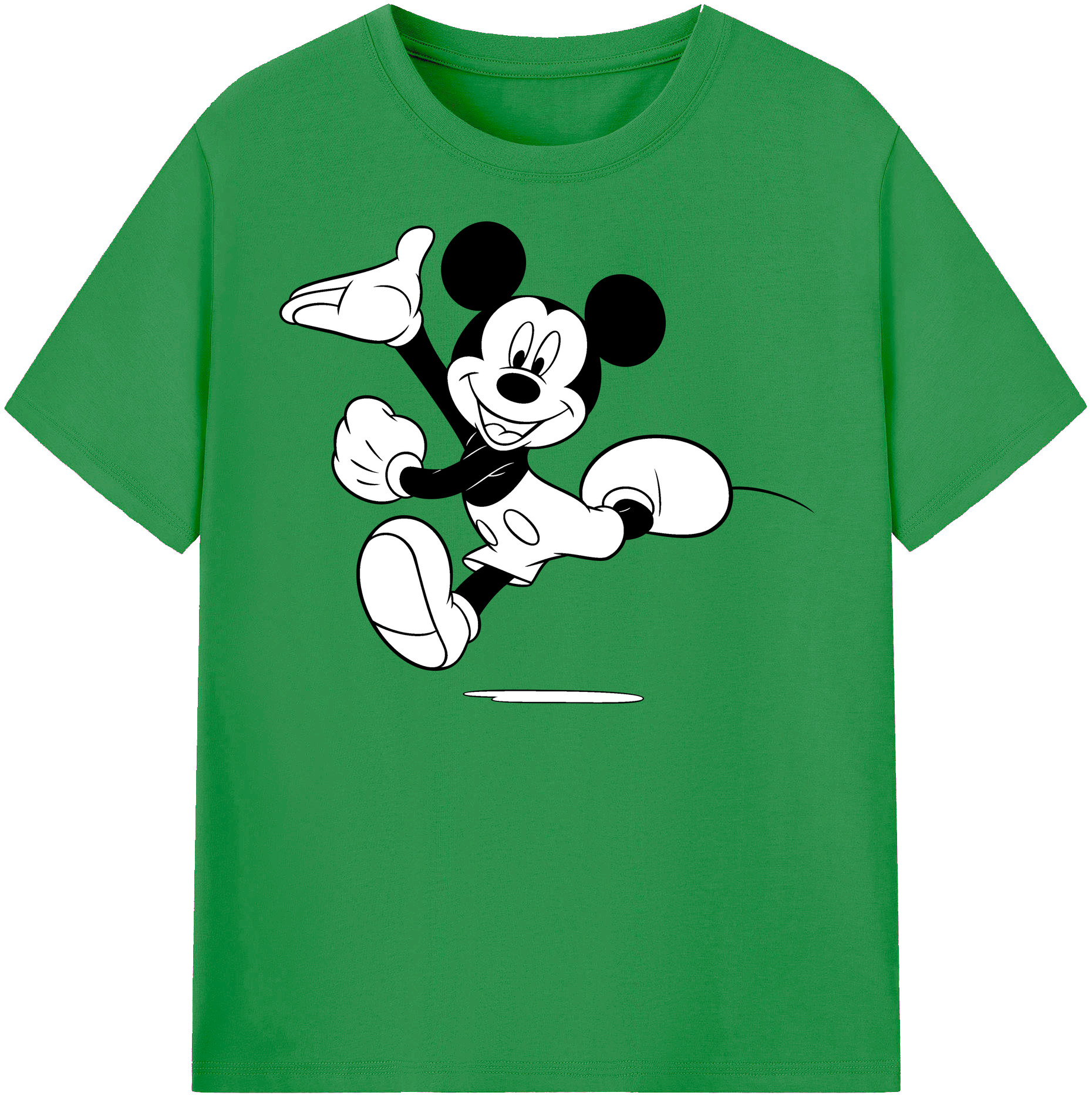 （画像用） ミッキーマウス Mickey Mouse レディースカジュアルプリントTシャツ（綿100％）