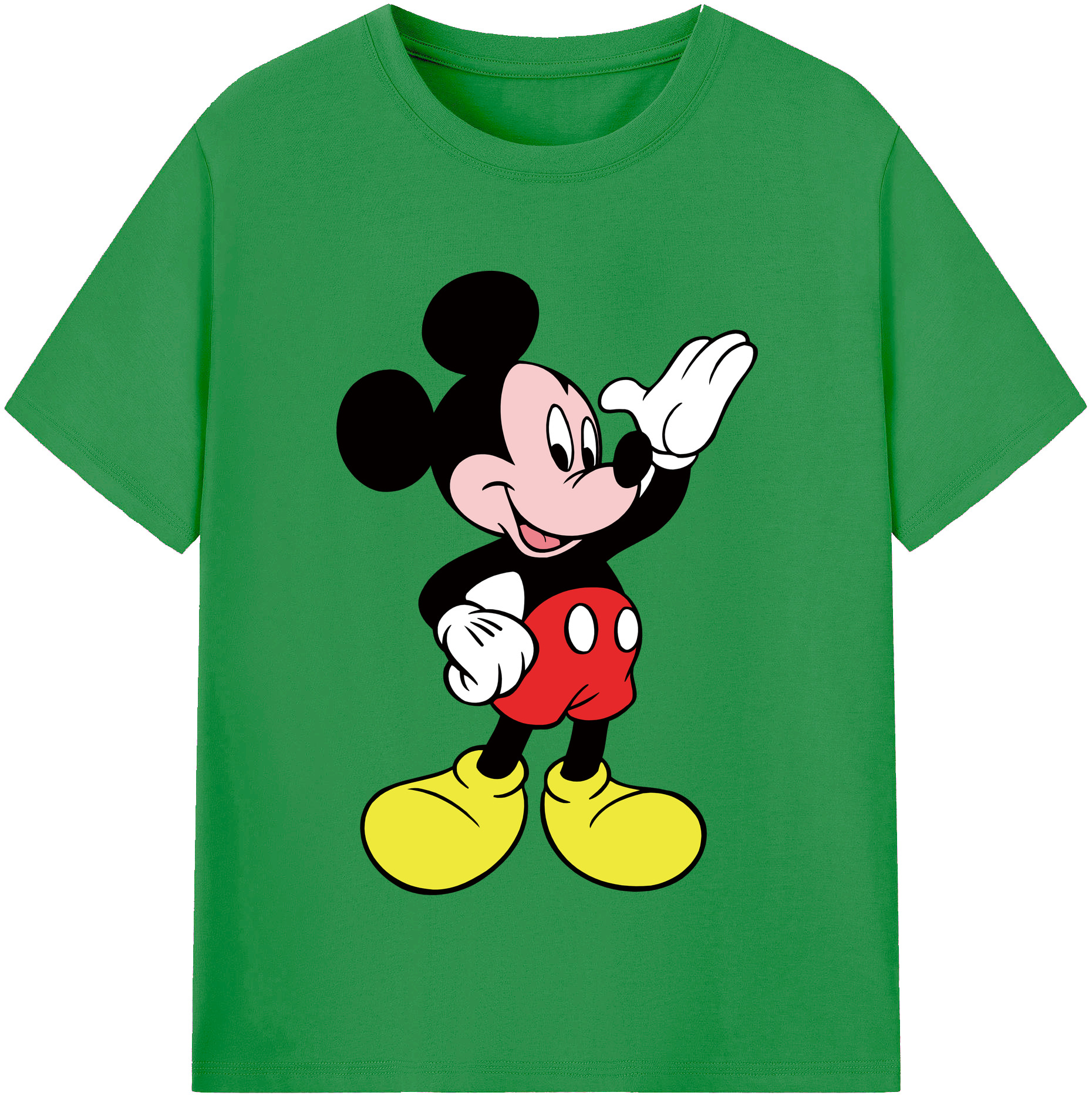 （画像用） ミッキーマウス Mickey Mouse レディースカジュアルプリントTシャツ（綿100％）