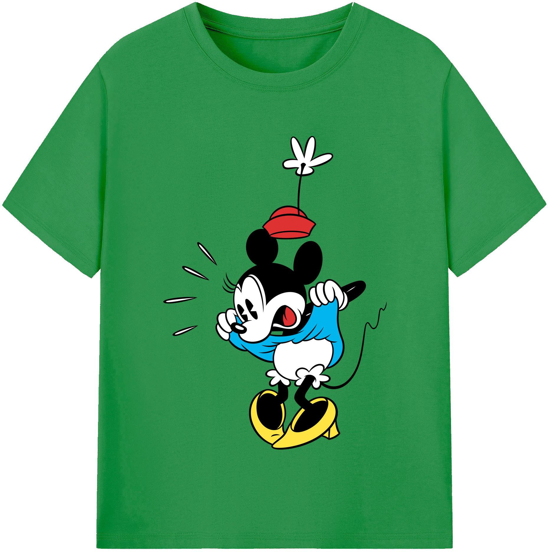 （画像用） ミッキーマウス Mickey Mouse レディースカジュアルプリントTシャツ（綿100％）