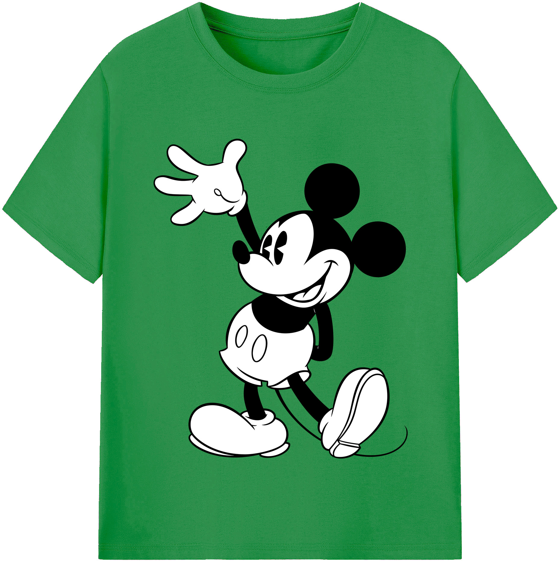 （画像用） ミッキーマウス Mickey Mouse レディースカジュアルプリントTシャツ（綿100％）