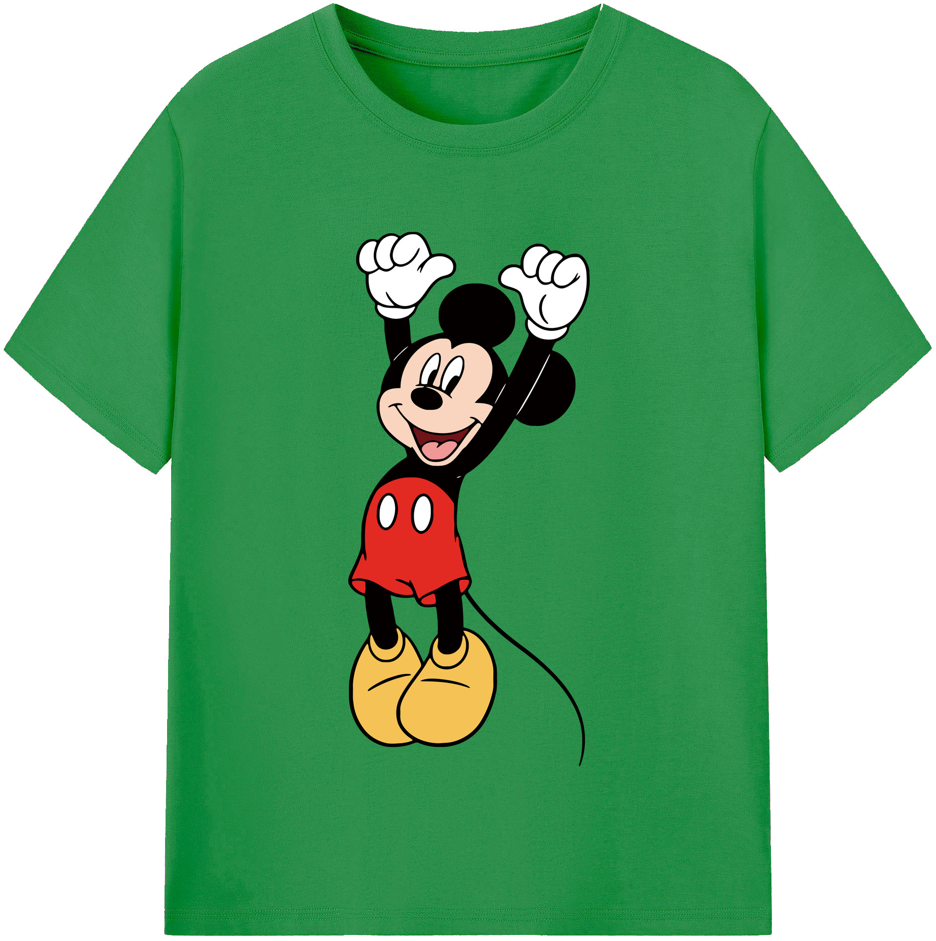 （画像用） ミッキーマウス Mickey Mouse レディースカジュアルプリントTシャツ（綿100％）