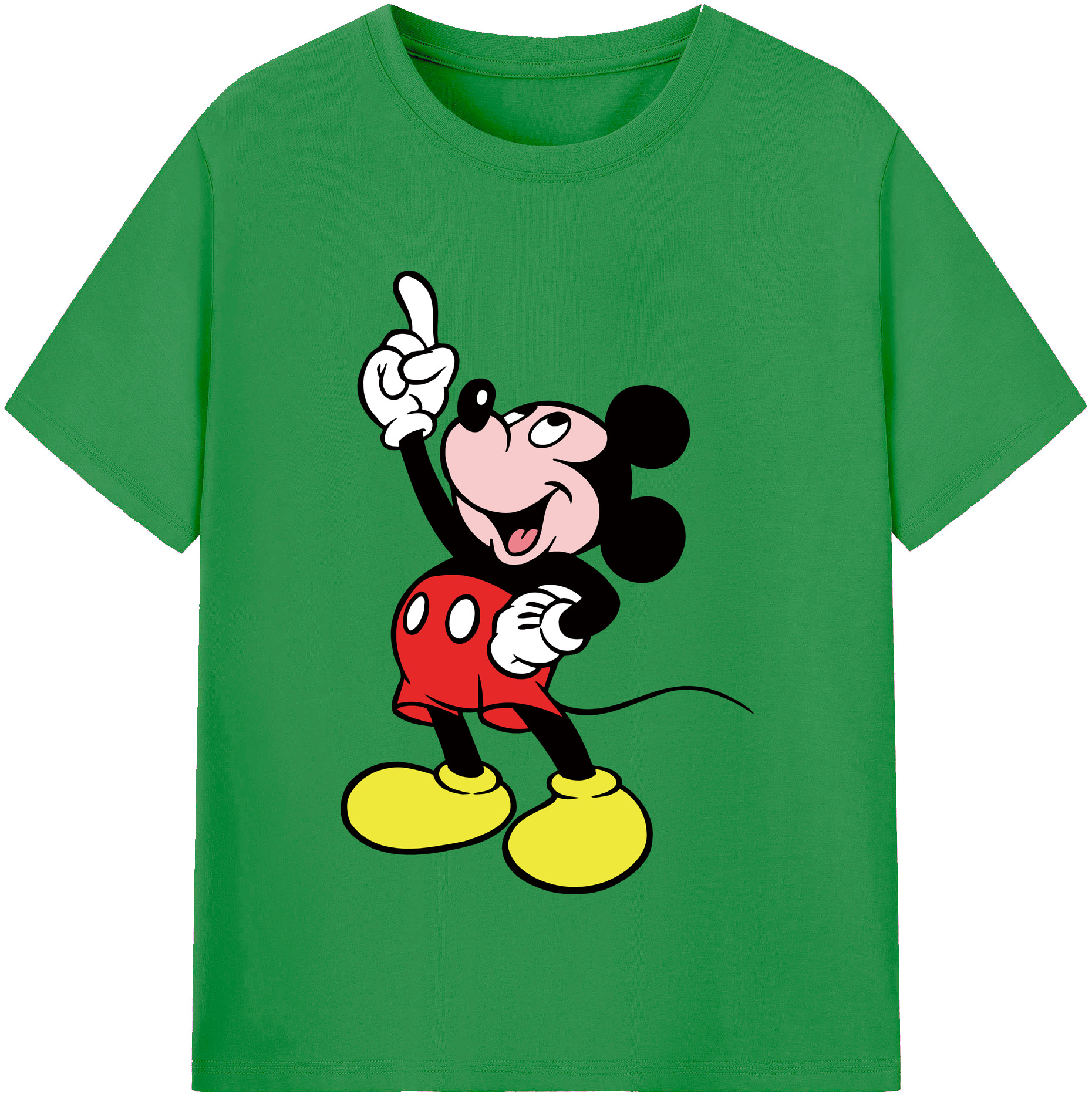 （画像用） ミッキーマウス Mickey Mouse レディースカジュアルプリントTシャツ（綿100％）