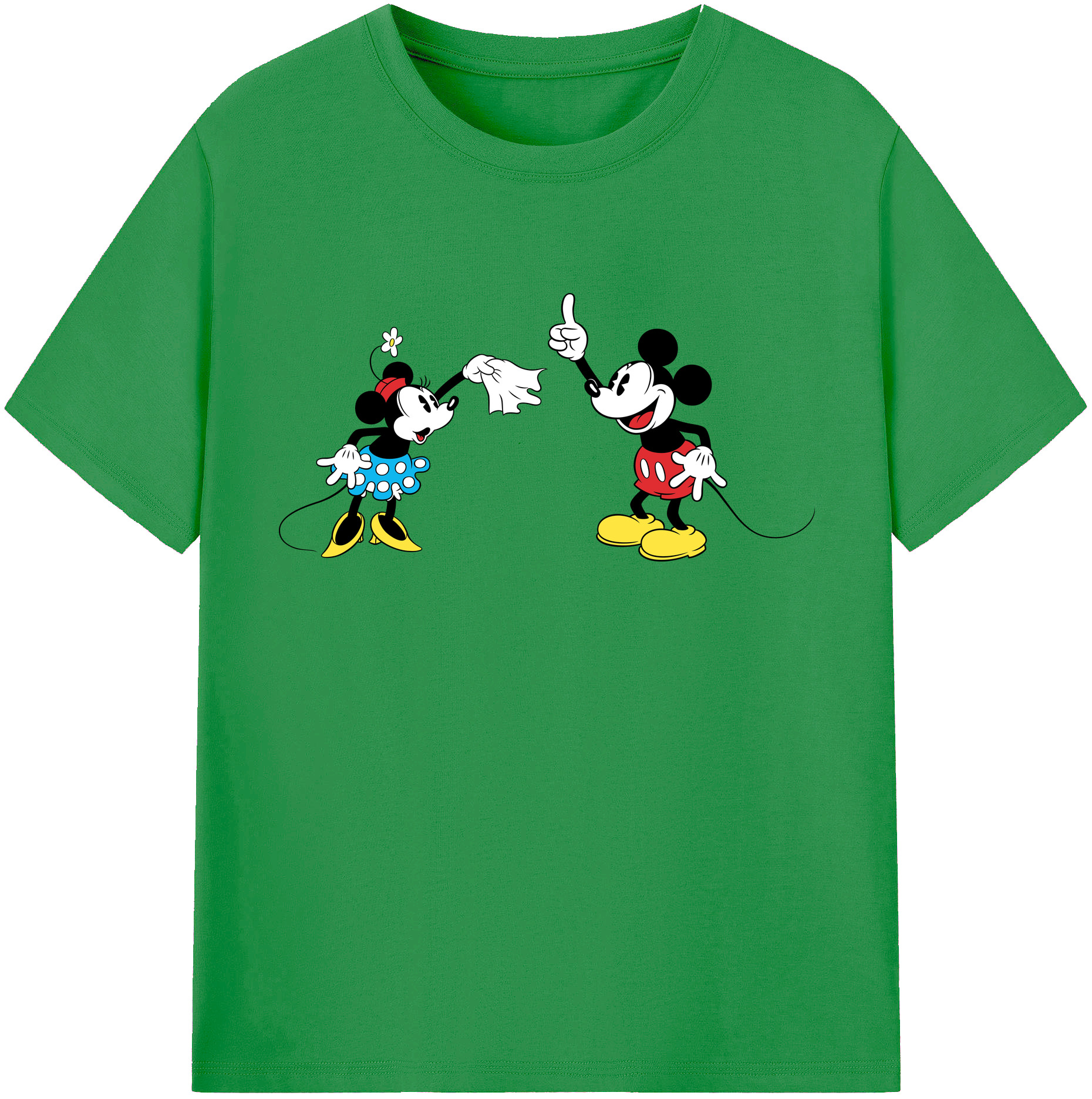 （画像用） ミッキーマウス Mickey Mouse レディースカジュアルプリントTシャツ（綿100％）