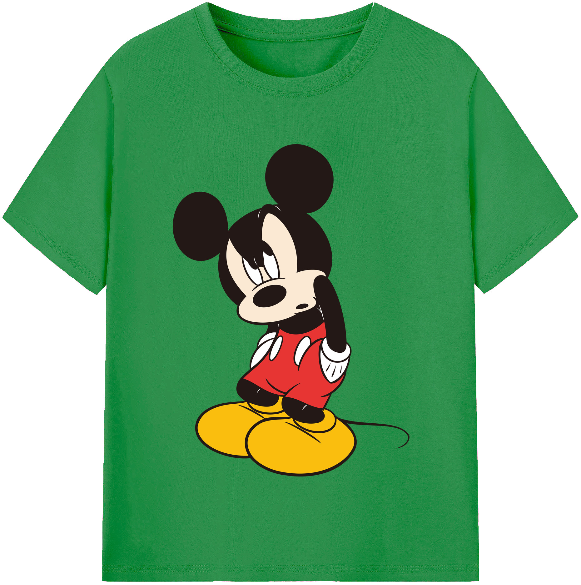 （画像用） ミッキーマウス Mickey Mouse レディースカジュアルプリントTシャツ（綿100％）