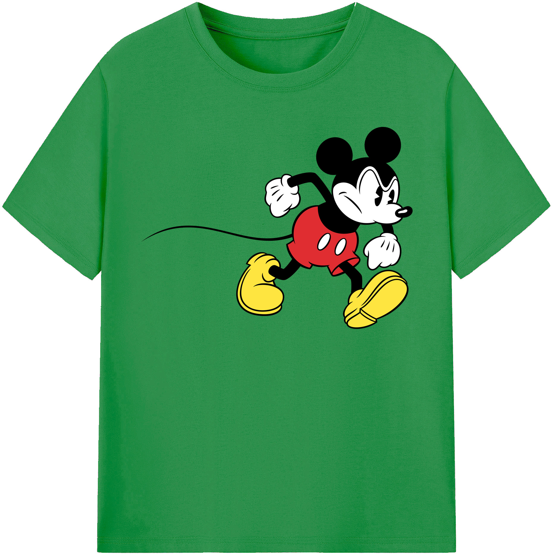 （画像用） ミッキーマウス Mickey Mouse レディースカジュアルプリントTシャツ（綿100％）