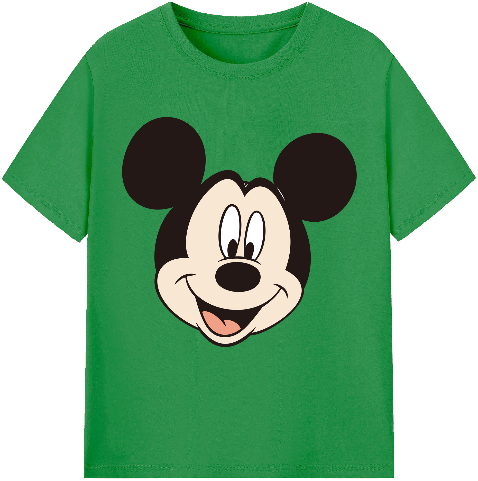（画像用） ミッキーマウス Mickey Mouse レディースカジュアルプリントTシャツ（綿100％）
