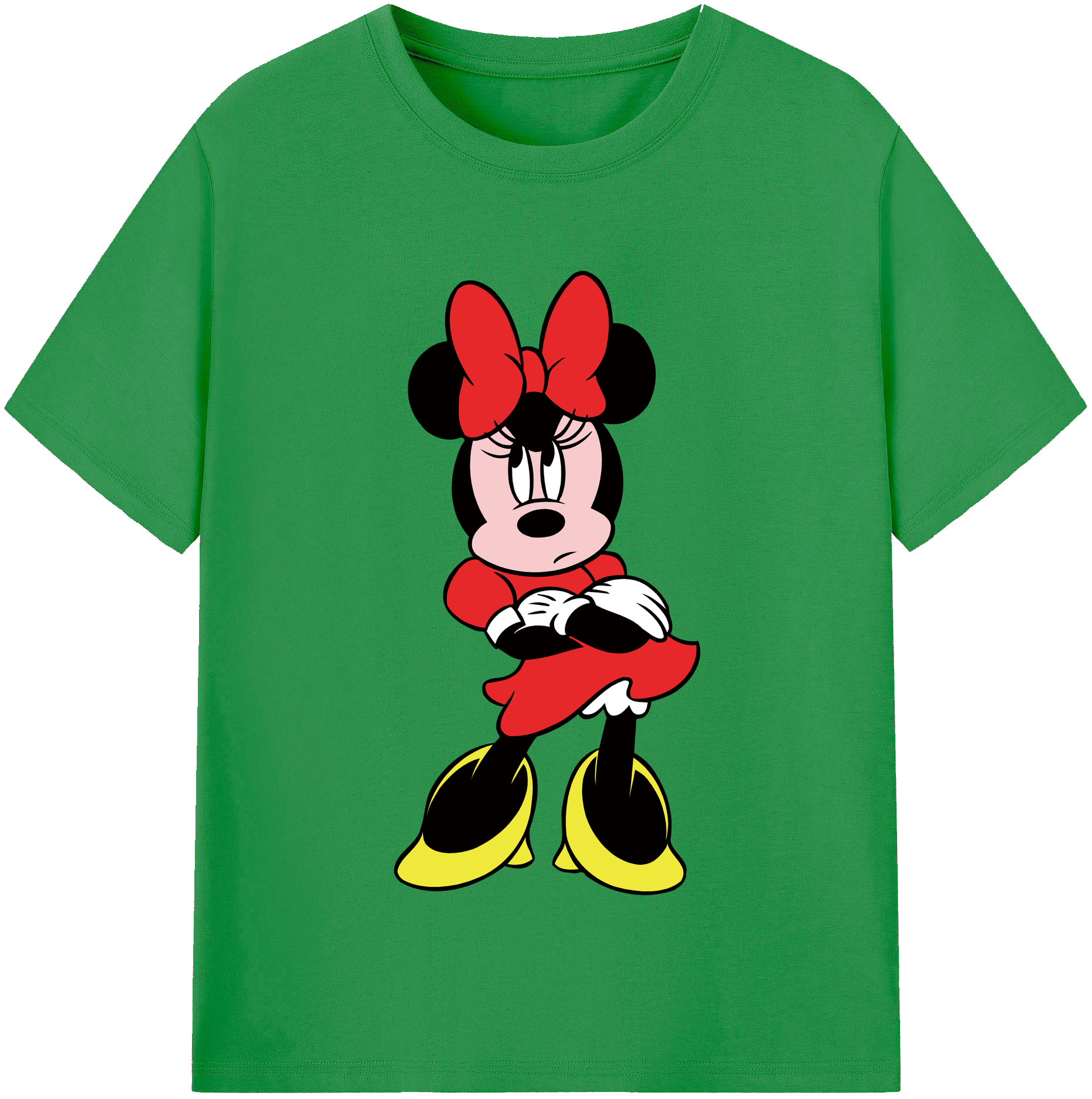 （画像用） ミッキーマウス Mickey Mouse レディースカジュアルプリントTシャツ（綿100％）