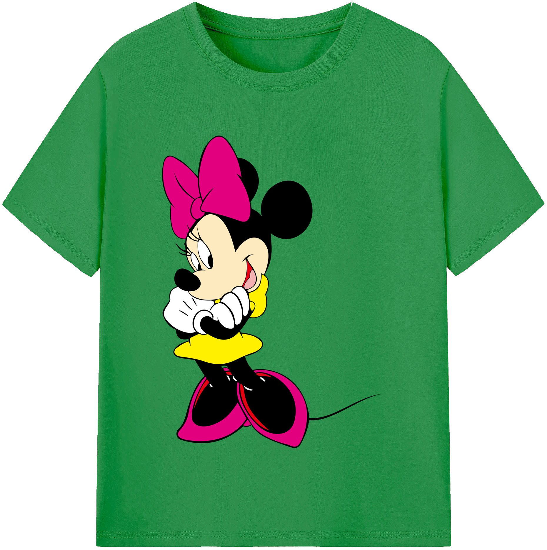 （画像用） ミッキーマウス Mickey Mouse レディースカジュアルプリントTシャツ（綿100％）