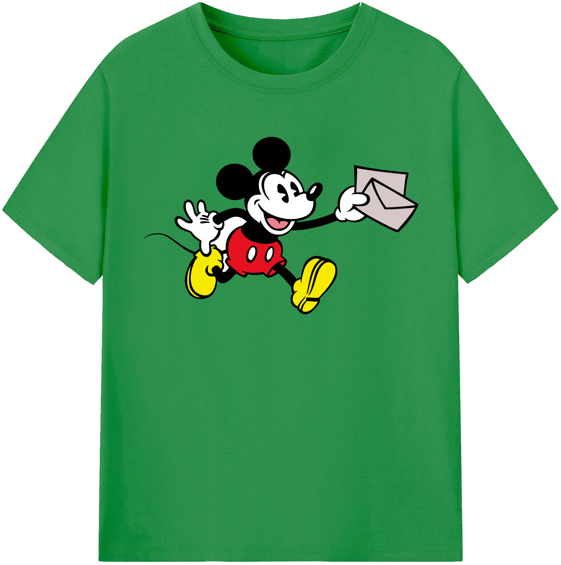 （画像用） ミッキーマウス Mickey Mouse レディースカジュアルプリントTシャツ（綿100％）