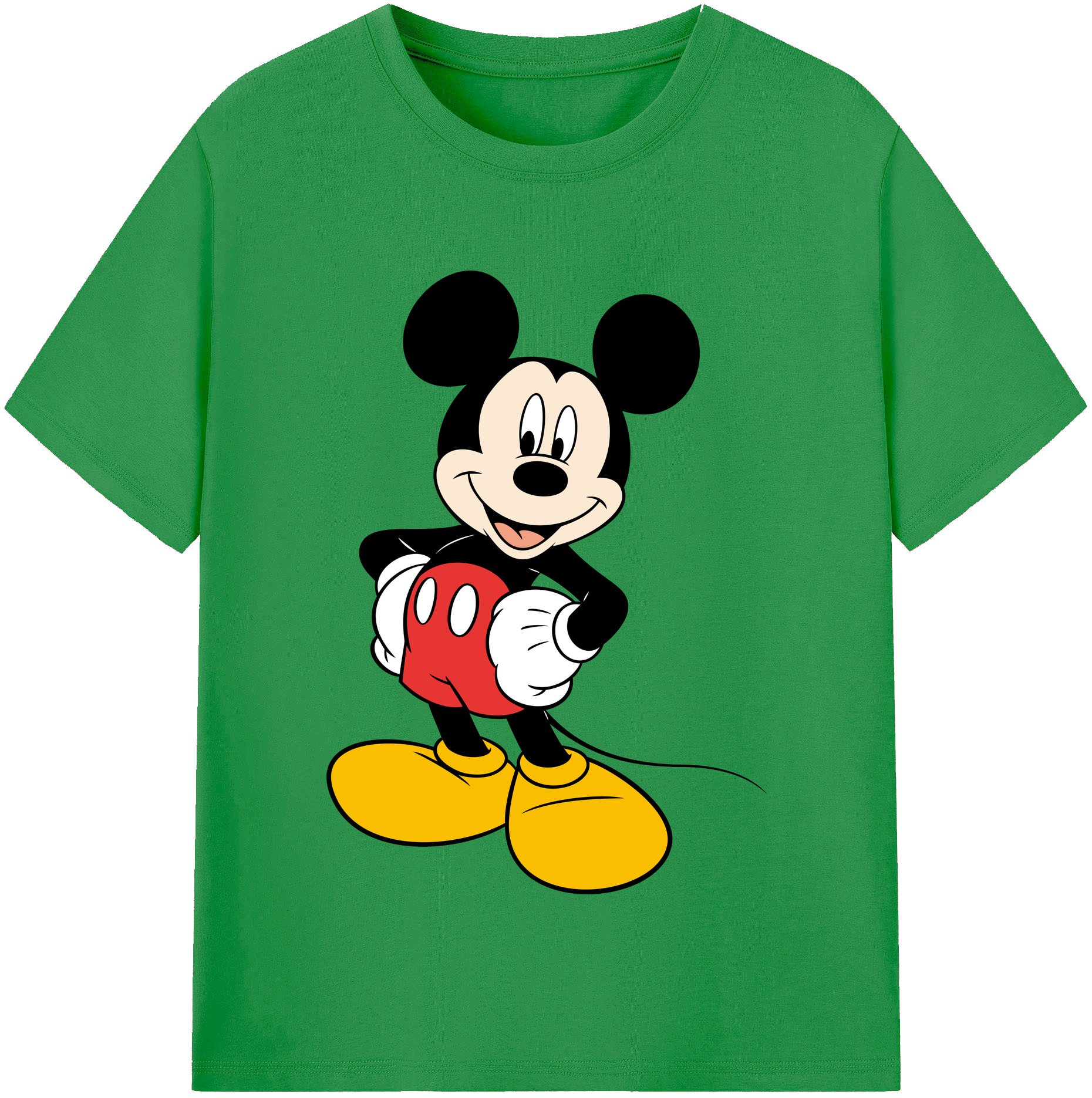 （画像用） ミッキーマウス Mickey Mouse レディースカジュアルプリントTシャツ（綿100％）