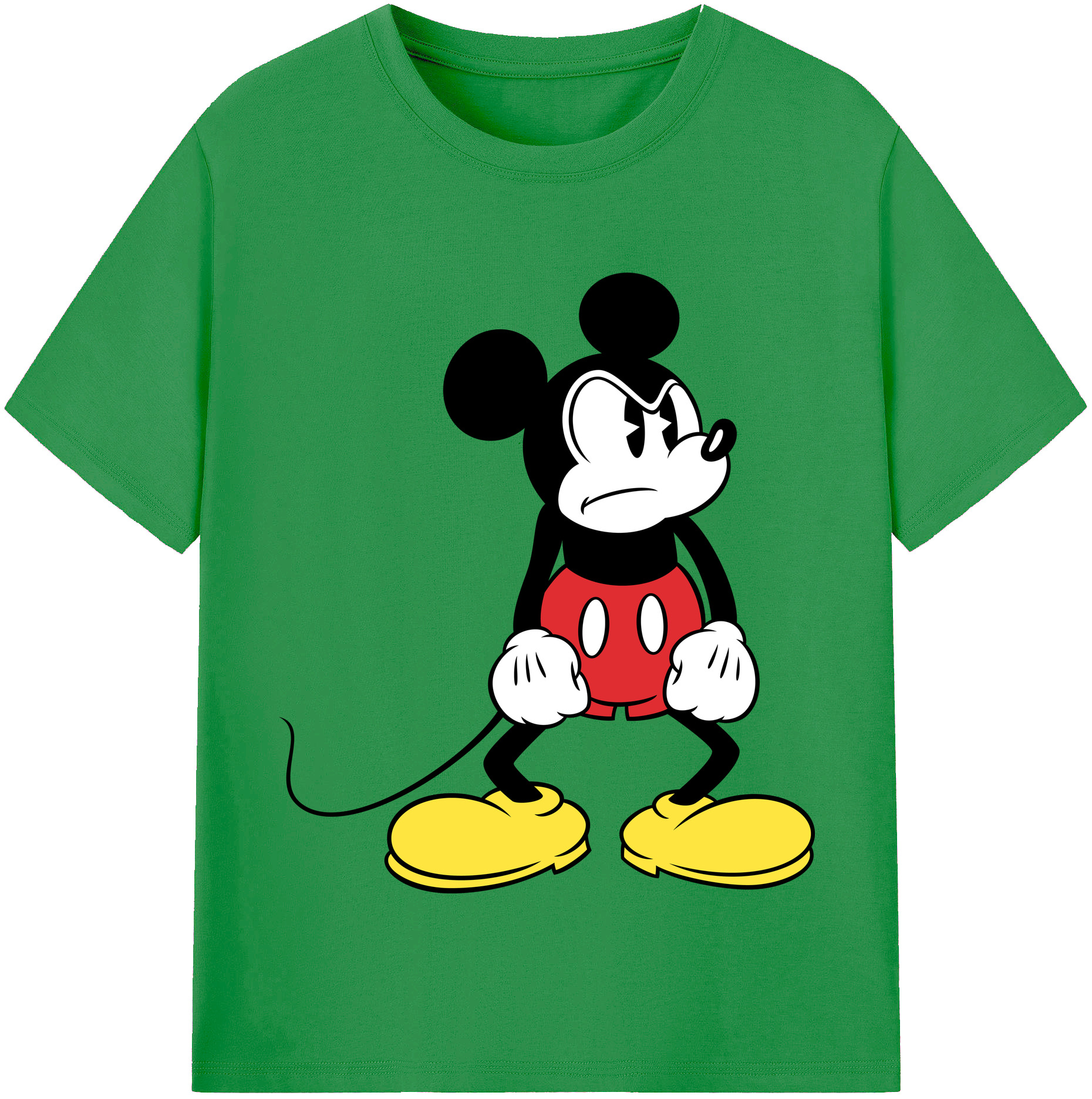（画像用） ミッキーマウス Mickey Mouse レディースカジュアルプリントTシャツ（綿100％）