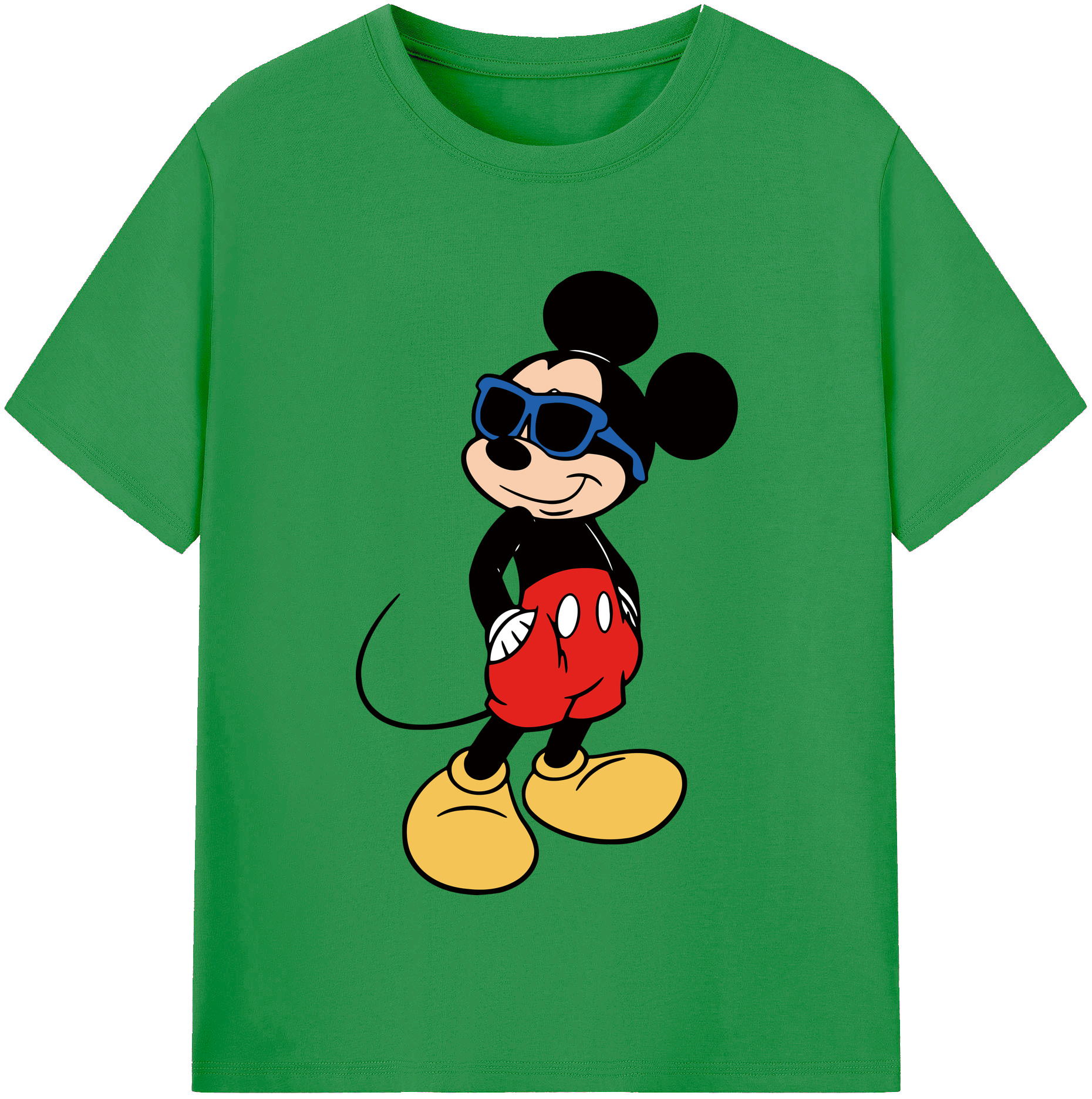 （画像用） ミッキーマウス Mickey Mouse レディースカジュアルプリントTシャツ（綿100％）